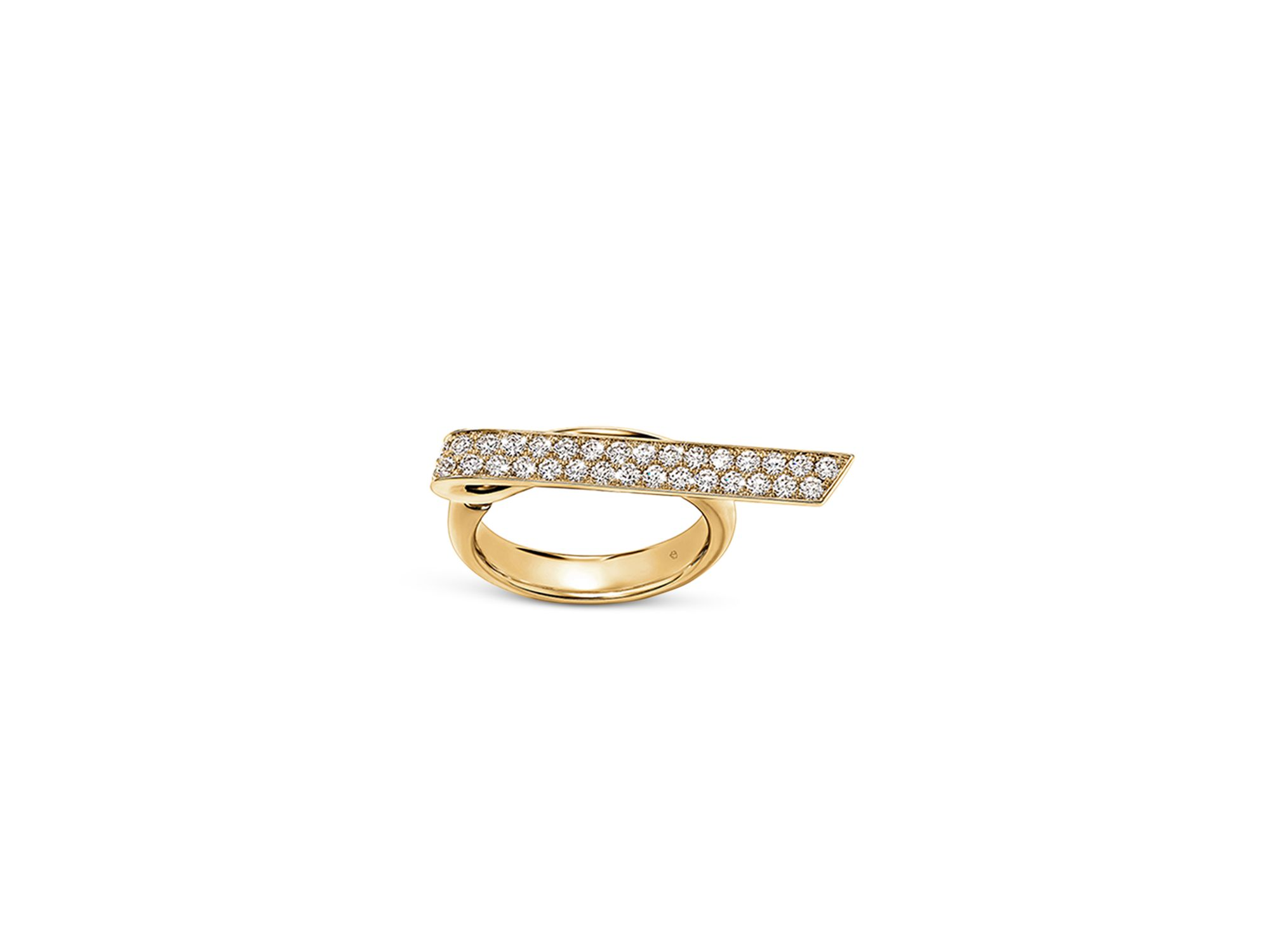 18K Yellow Gold Inside Out Diamond Elongated Flip Ring — Image 3