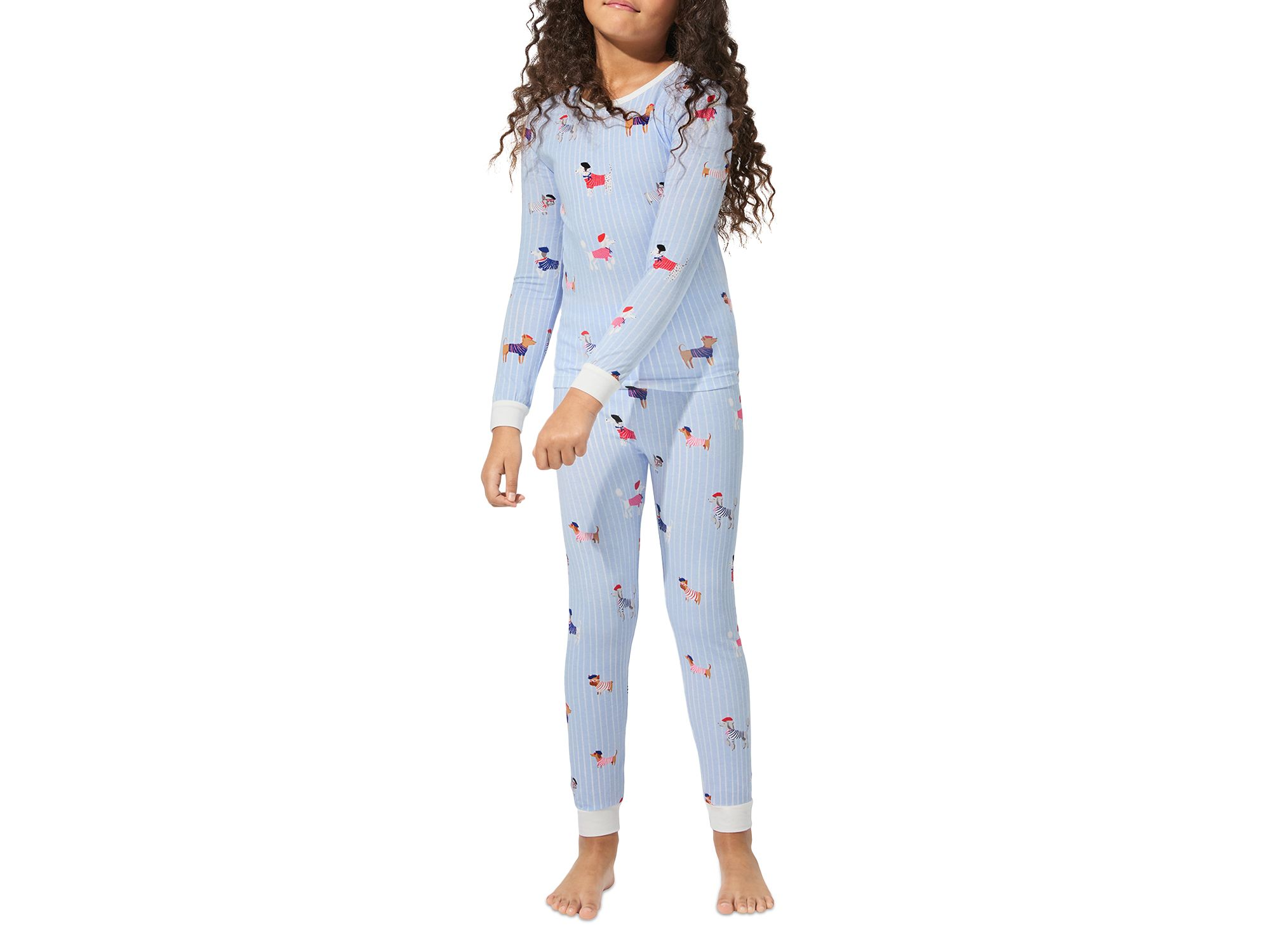 Girls' Cotton Knit Long Sleeve Pajama Set - Little Kid, Big Kid — Image 5