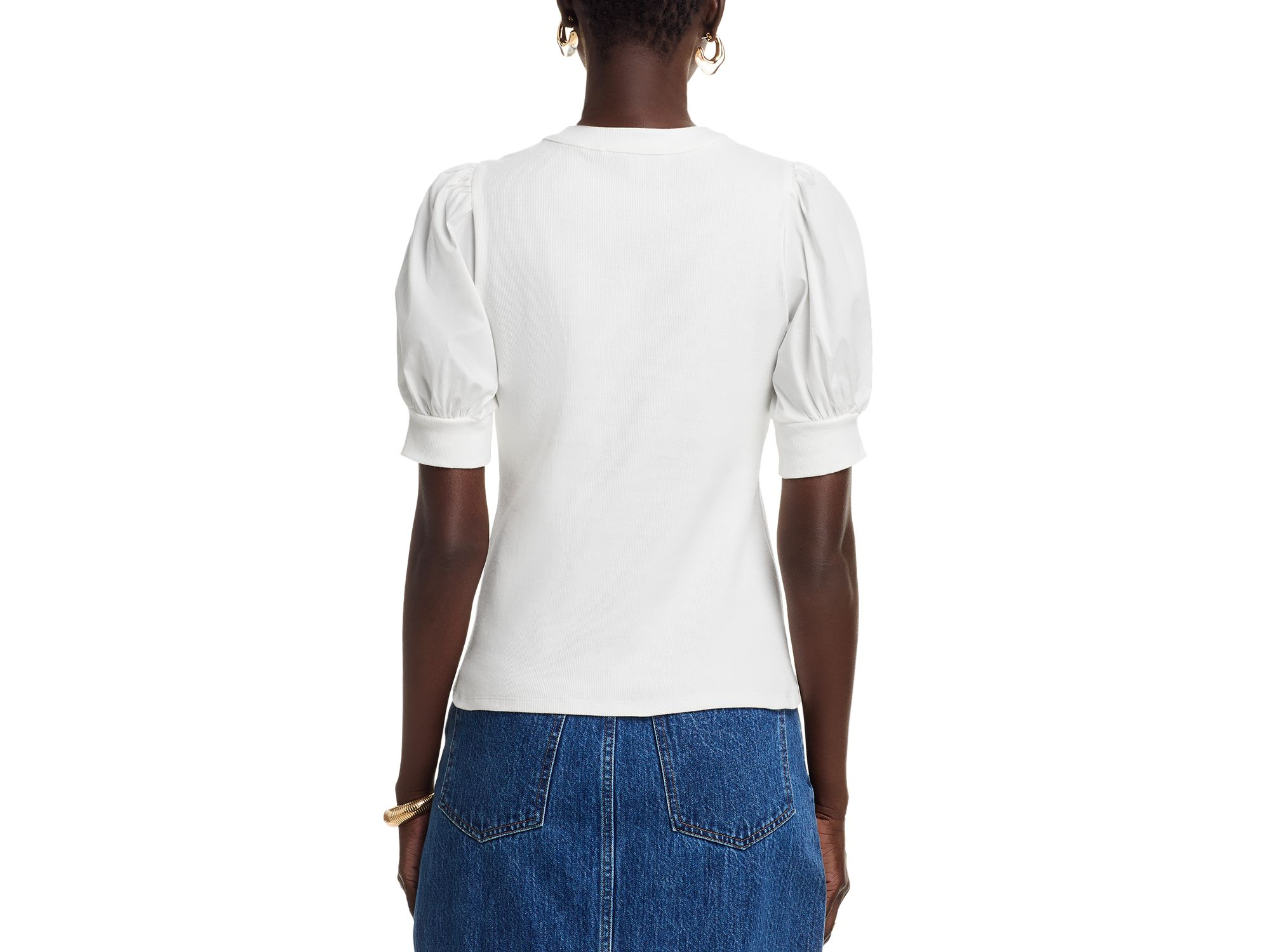 Puff Sleeve Henley Top — Image 3