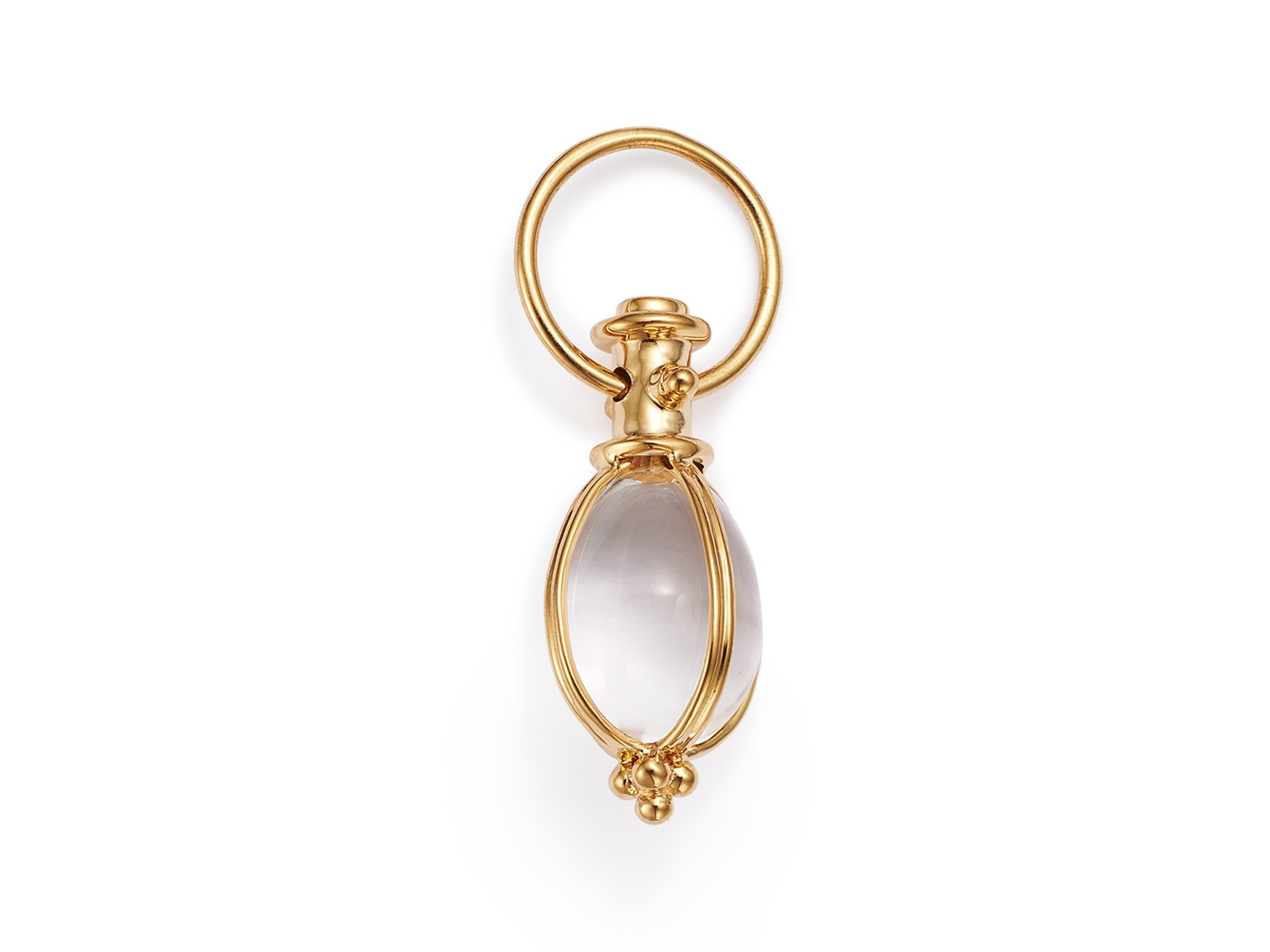 Oval Crystal Amulet in 18K Yellow Gold — Image 5