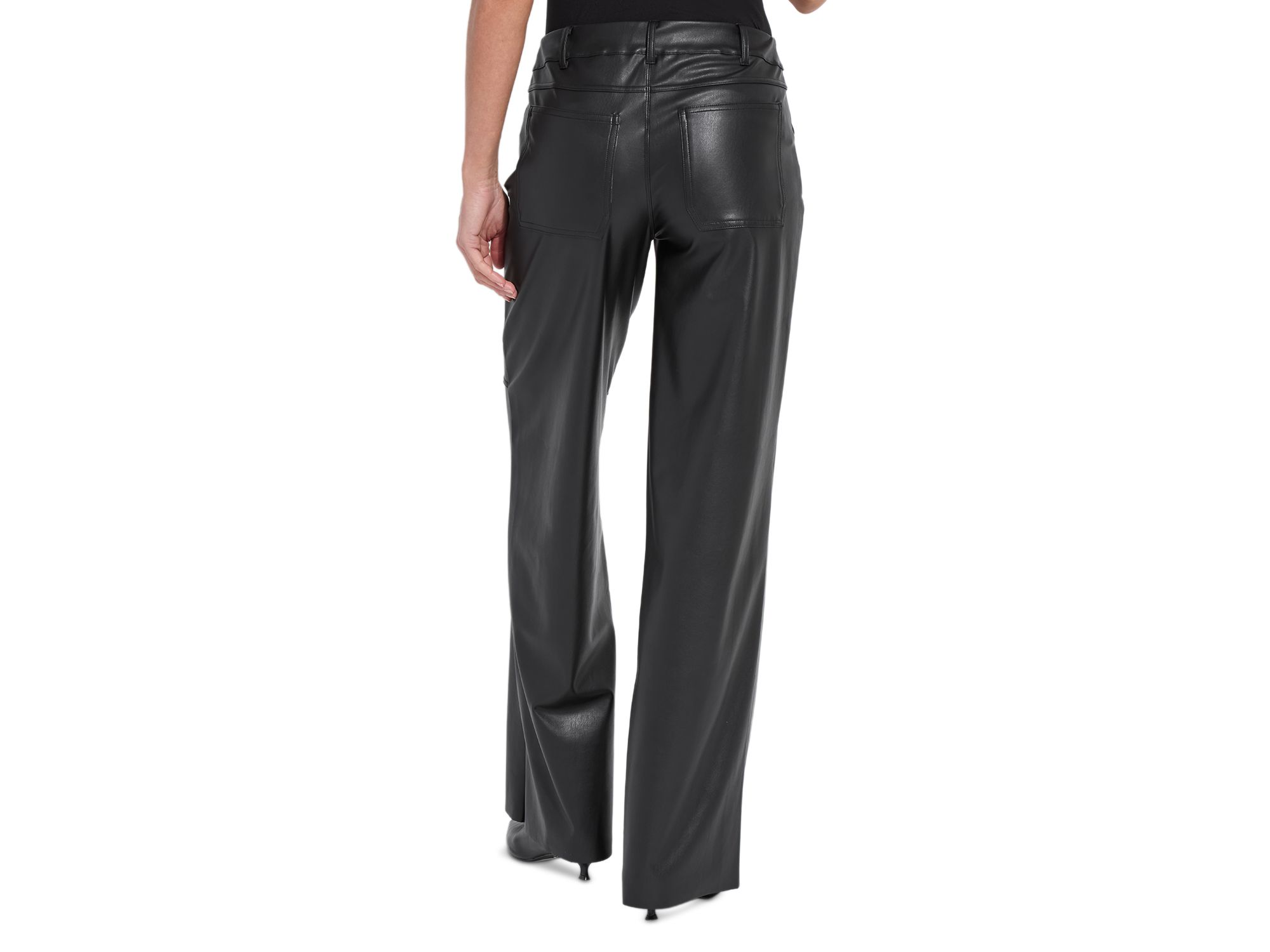 Azara Wide Leg Faux Leather Pants — Image 4