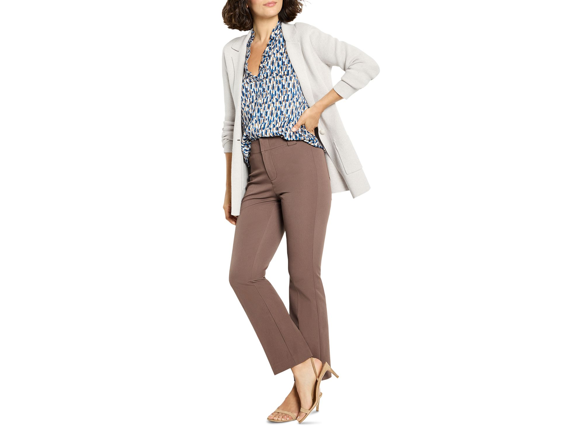 Brushstrokes Ruffle Neck Top — Image 4
