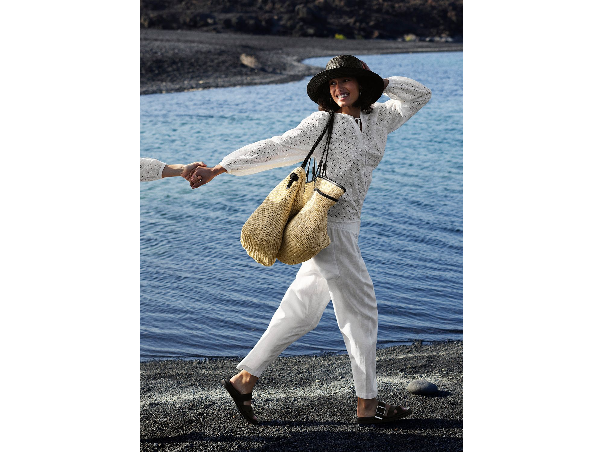 Linen Barrel Leg Trousers — Image 3