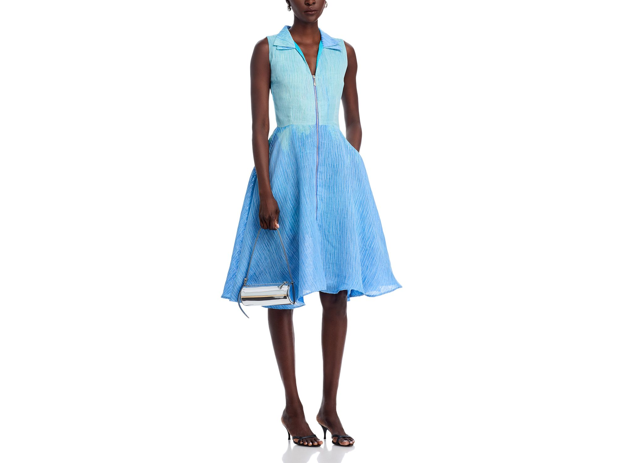 Double Layer Threaded Ombré Organza Dress — Image 3