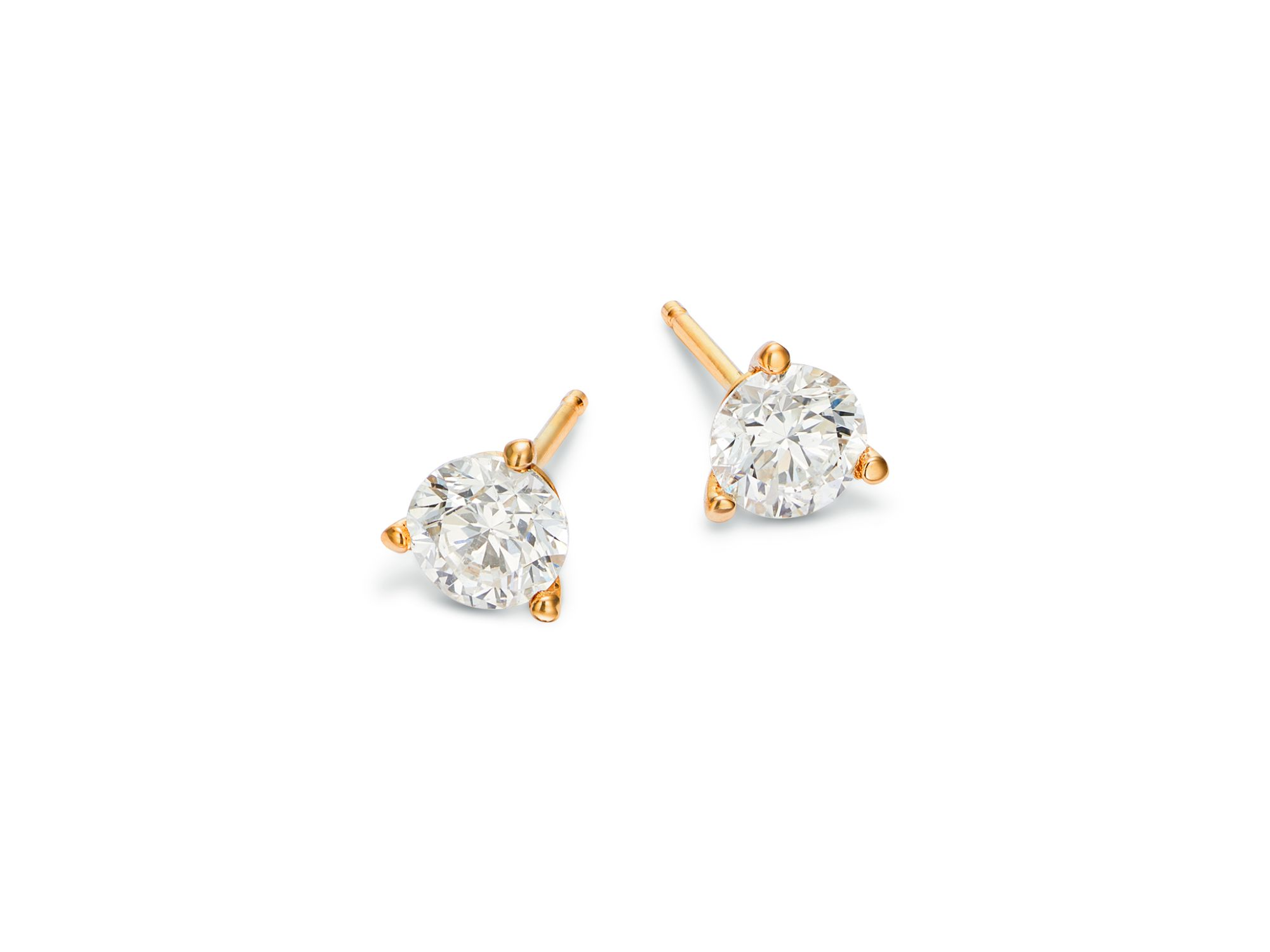 Diamond Stud Earrings in 14K Yellow Gold, 0.90 tcw — Image 3