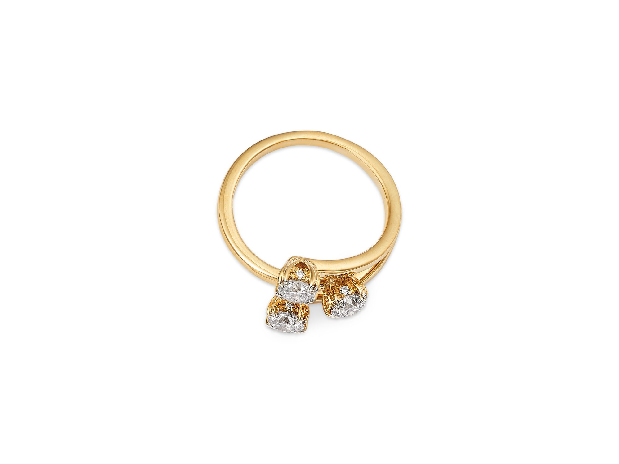 Diamond Bypass Ring in 14K Yellow Gold, 1.0 tcw — Image 3