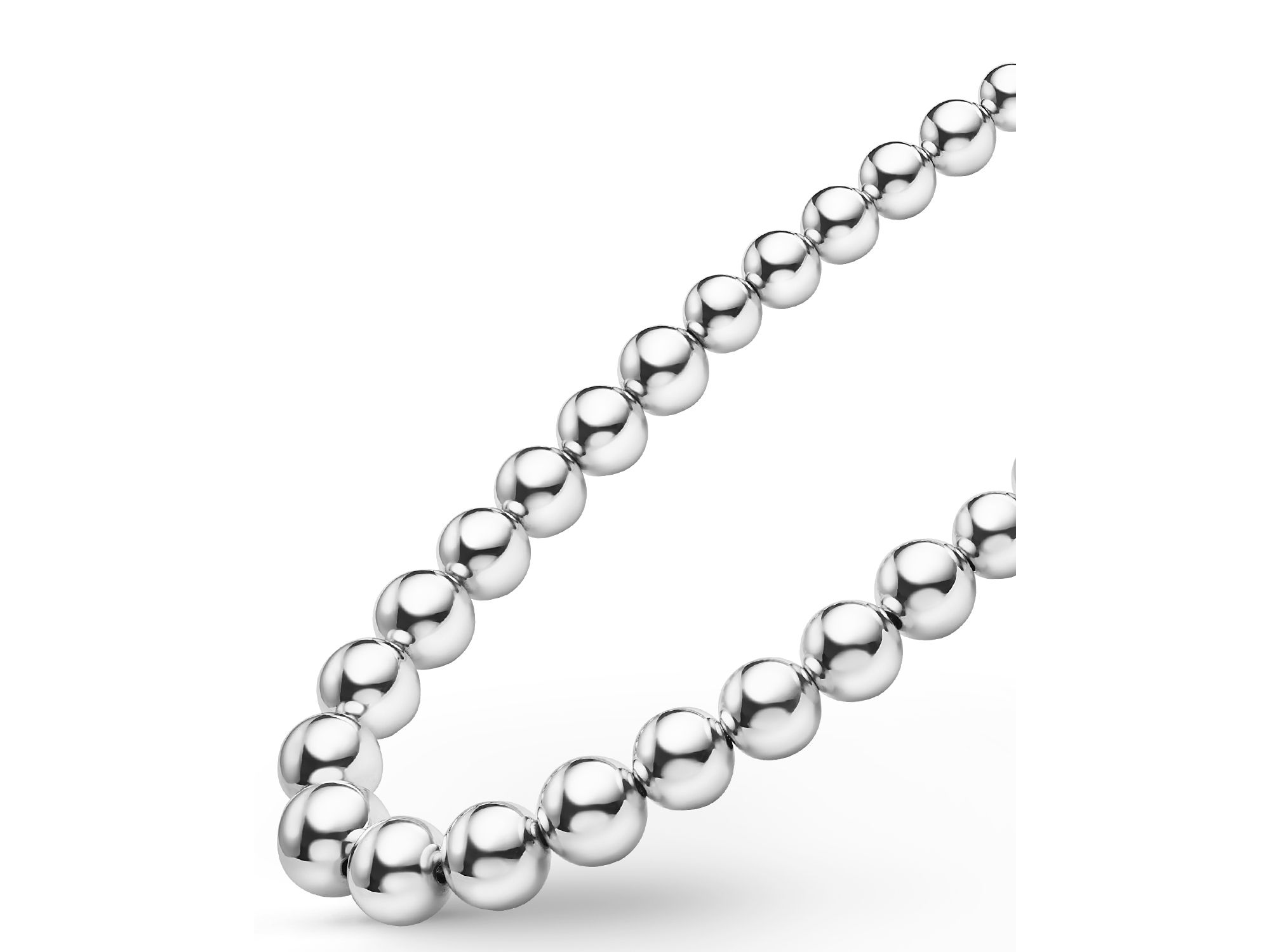 Sterling Caviar Bubbly Graduated Bead Collar Necklace, 18" — Image 3