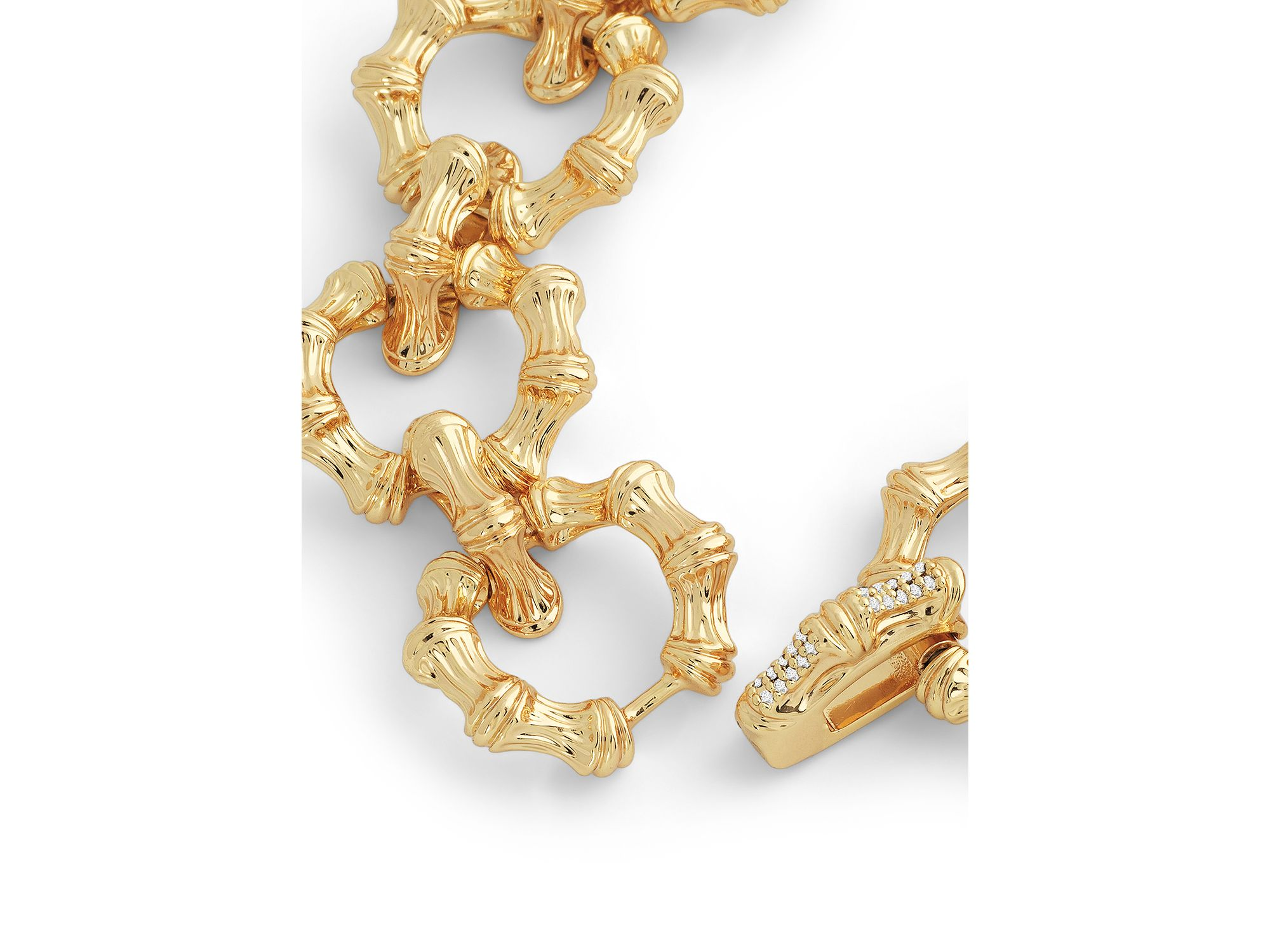 Sculpted Bamboo Chain Bracelet in 18K Gold Plated — Image 3