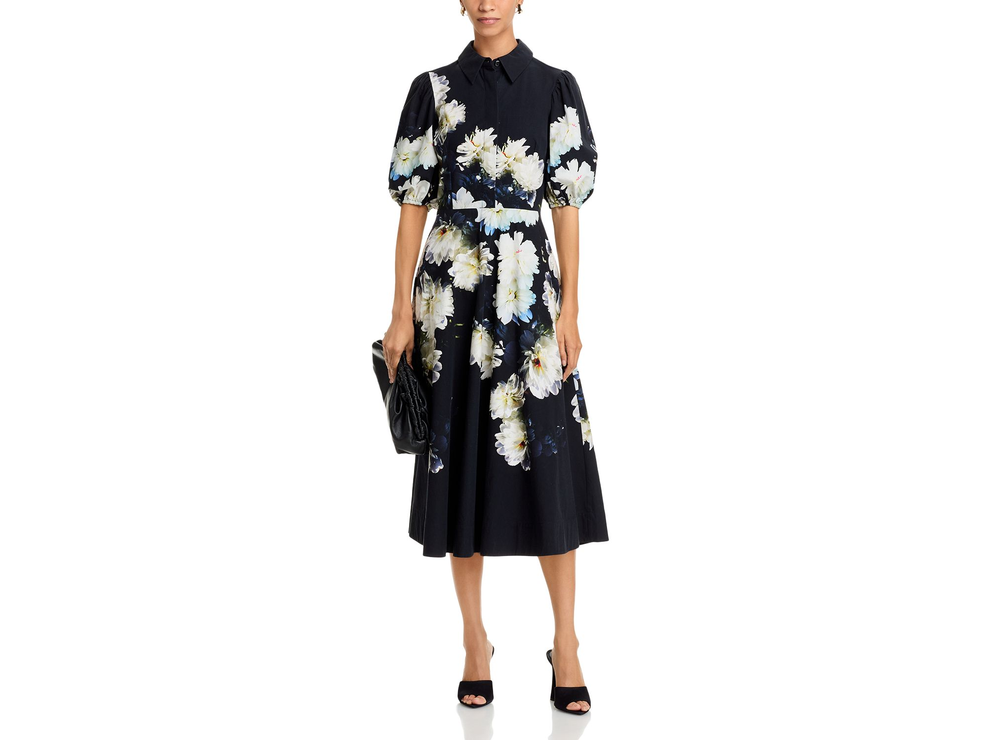 Cotton Puff Sleeve Shirt Dress — Image 3