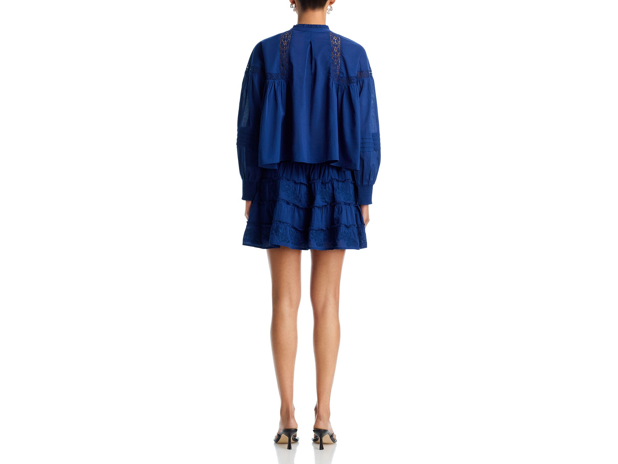 Embroidered Pintucked Mini Skirt - Exclusive — Image 5
