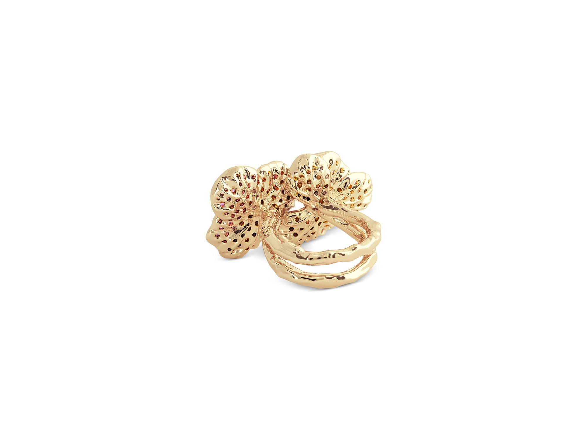 Pavé Double Orchid Ring in 18K Gold Plated — Image 4