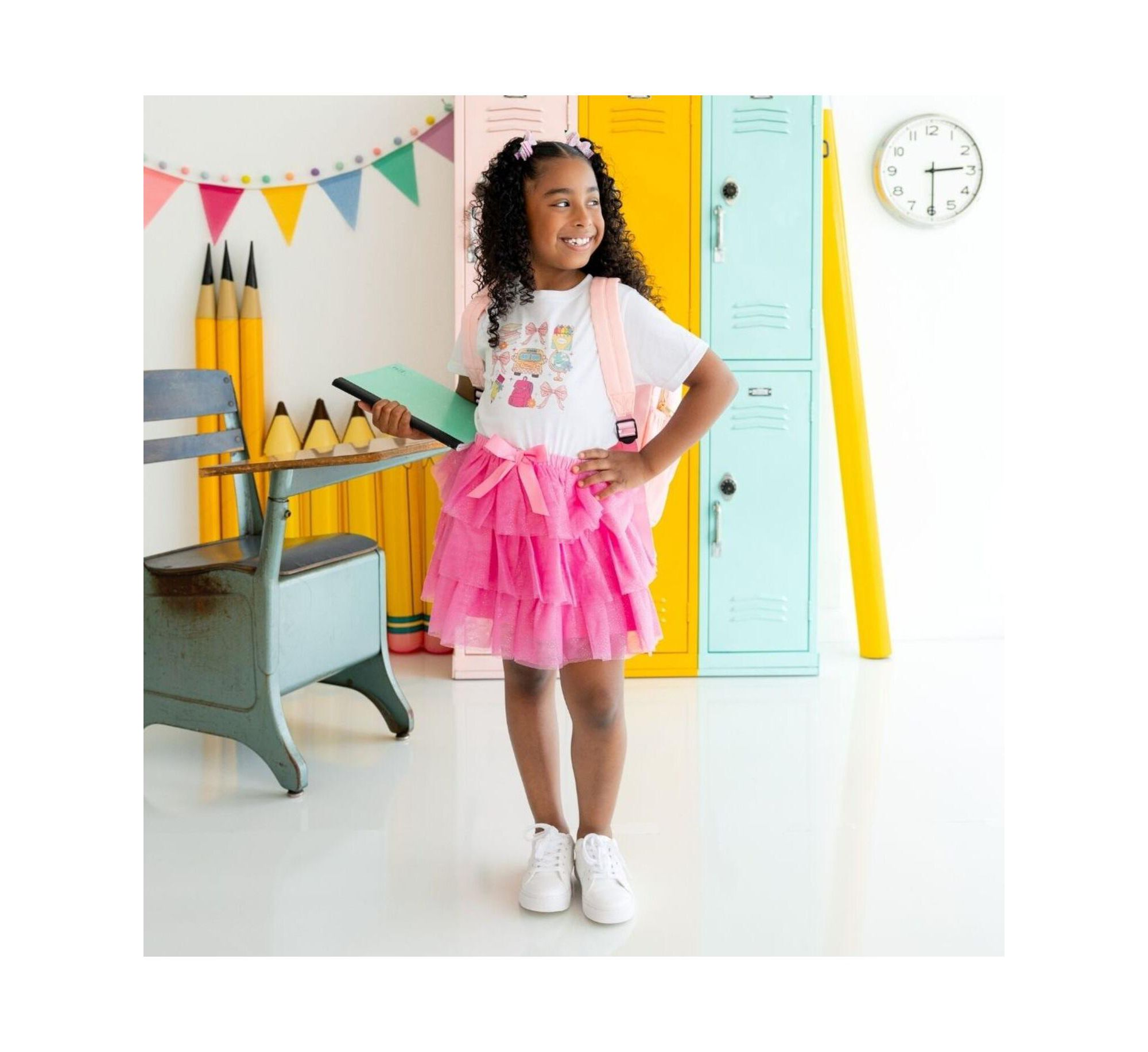 Girls' Raspberry Bow Tiered Tutu - Baby, Little Kid, Big Kid — Image 5