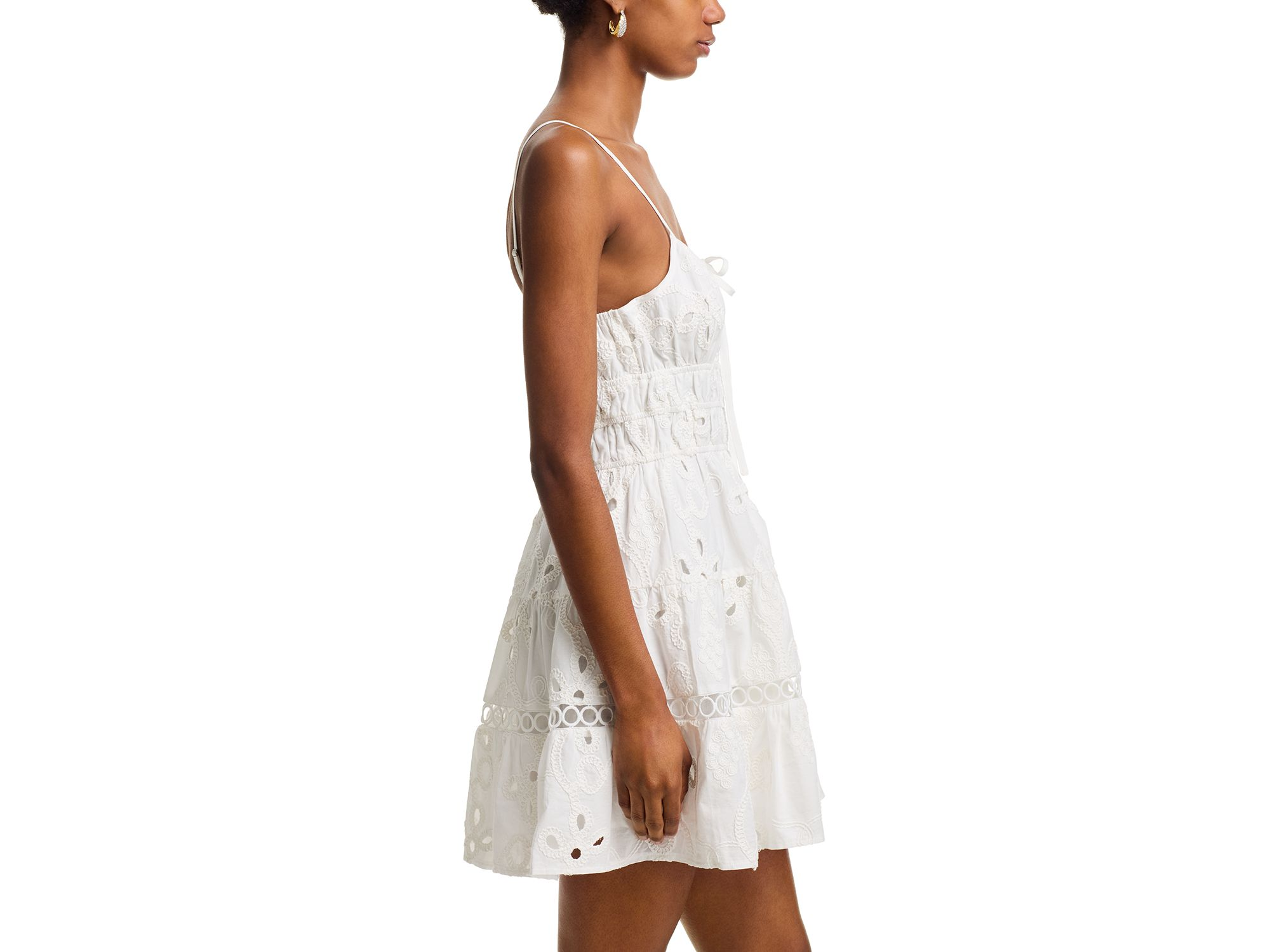 Tie Eyelet Mini Dress - Exclusive — Image 4
