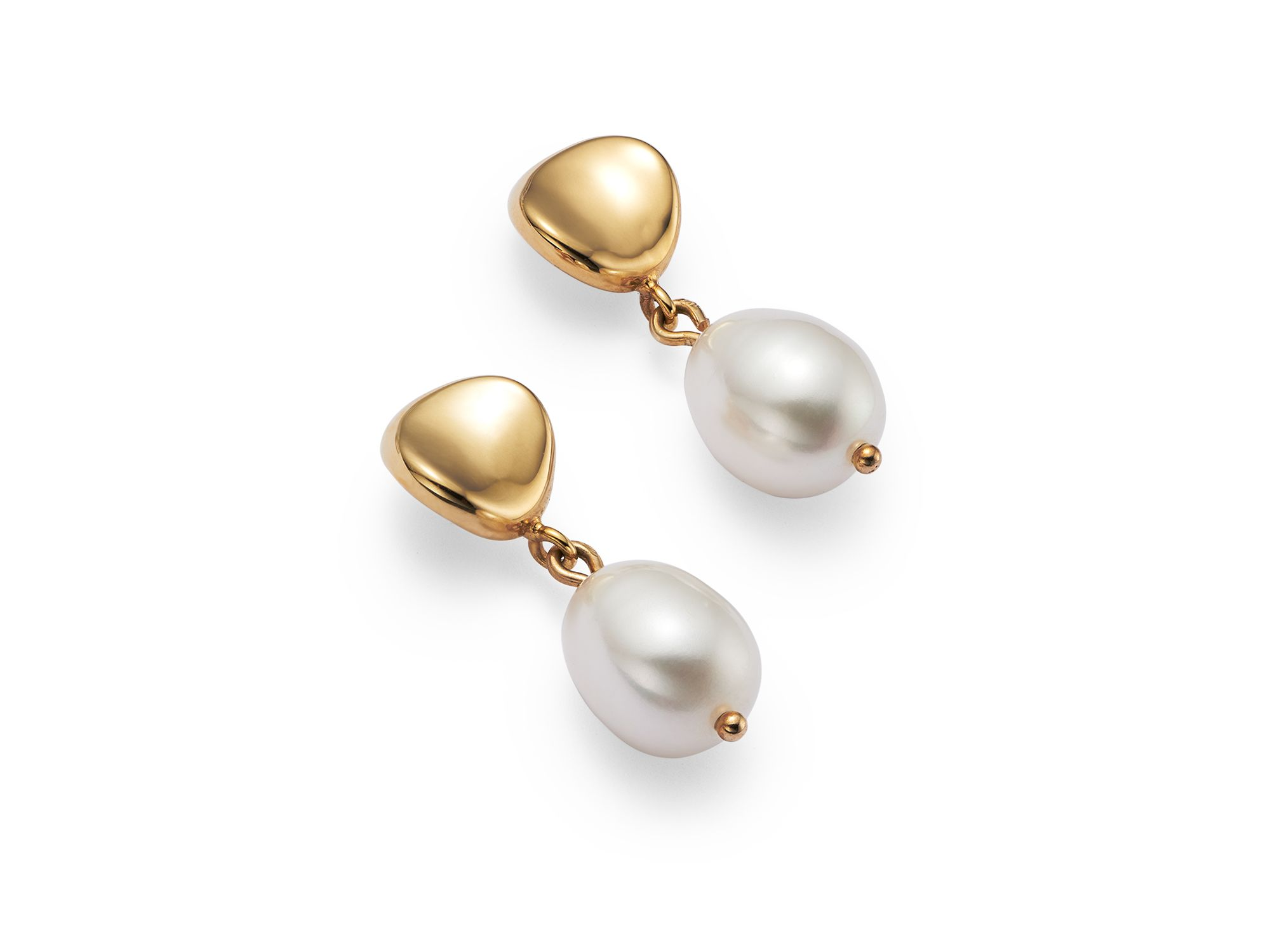 Cultured Freshwater Pearl Drop Earrings in 14K Yellow Gold, 8mm - Exclusive — Image 3