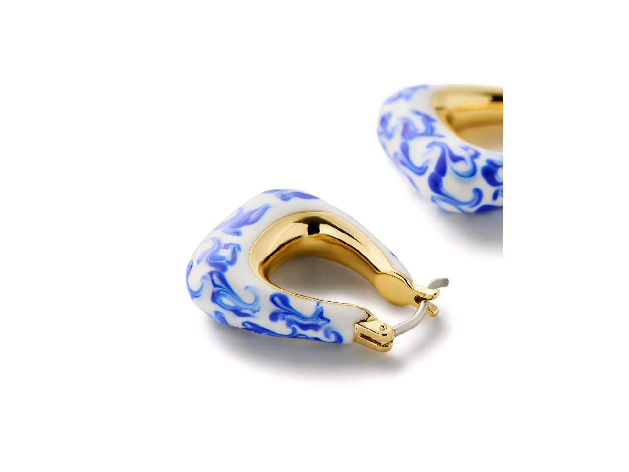 Statement Earrings - Dakota Marble Blue — Image 6