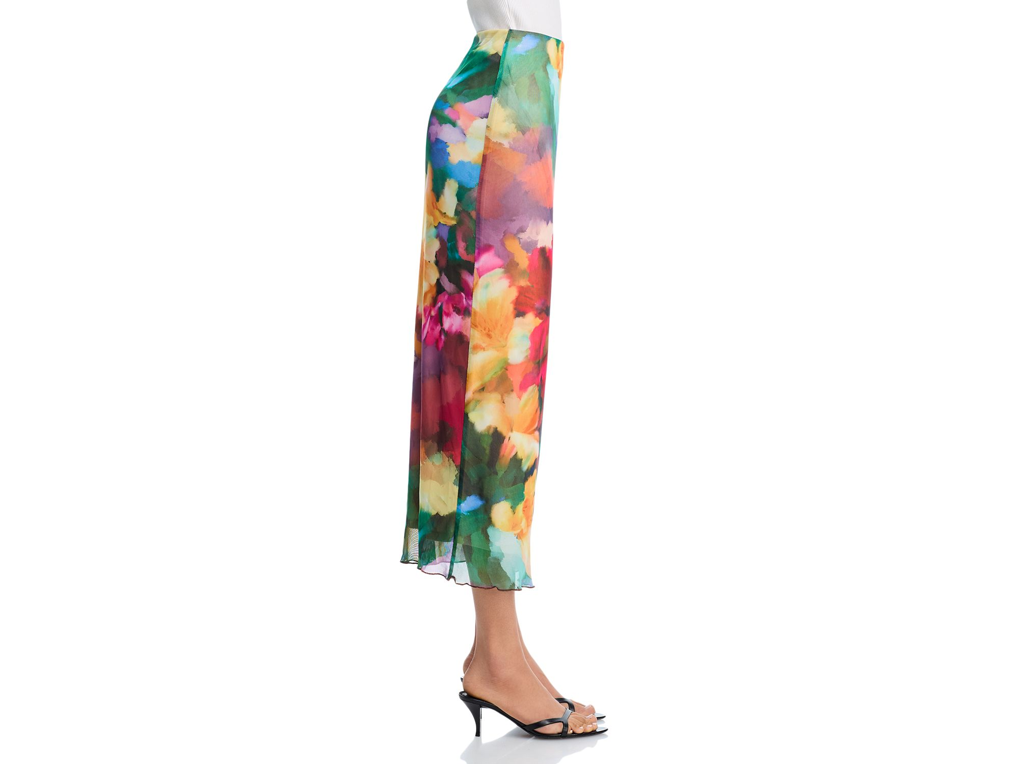 Floral Mesh Long Sleeve Top & Midi Skirt - Exclusive — Image 9