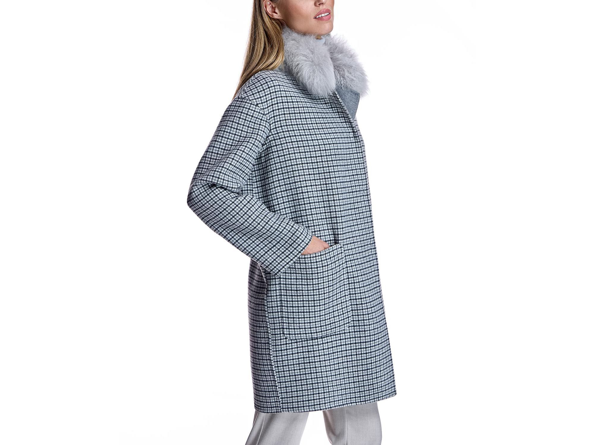 Reversible Check Woolblend Coat — Image 5