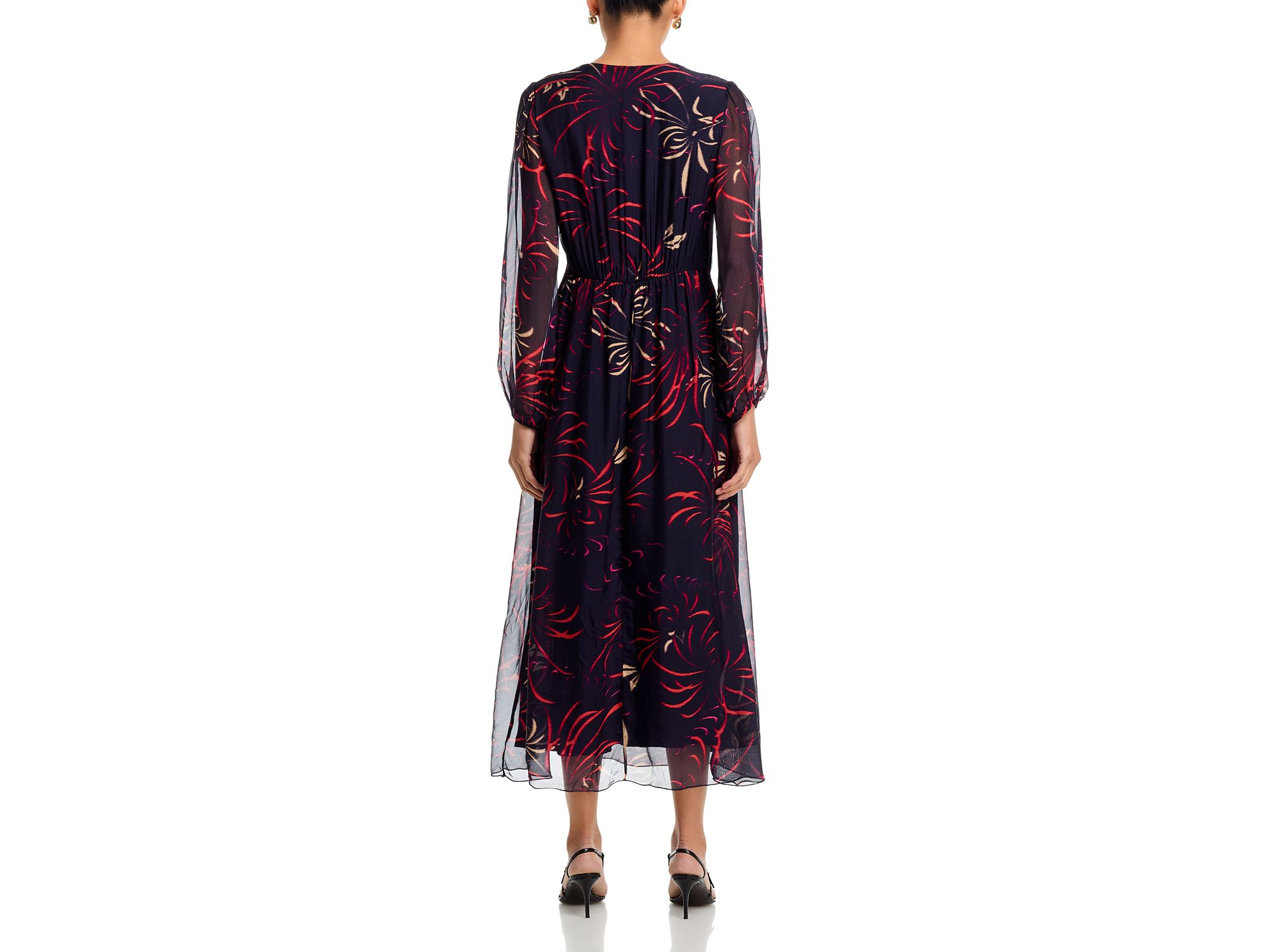 Printed V Neck Dress — Image 3