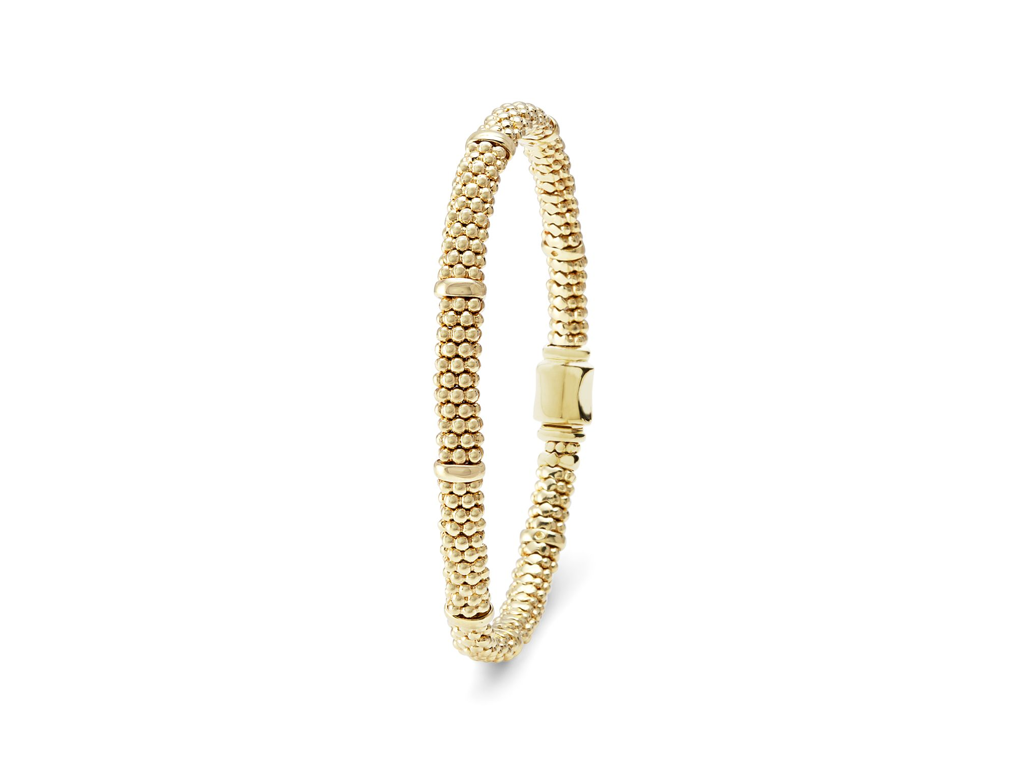 Caviar Gold Collection 18K Gold Caviar Beaded Station Bracelet — Image 7