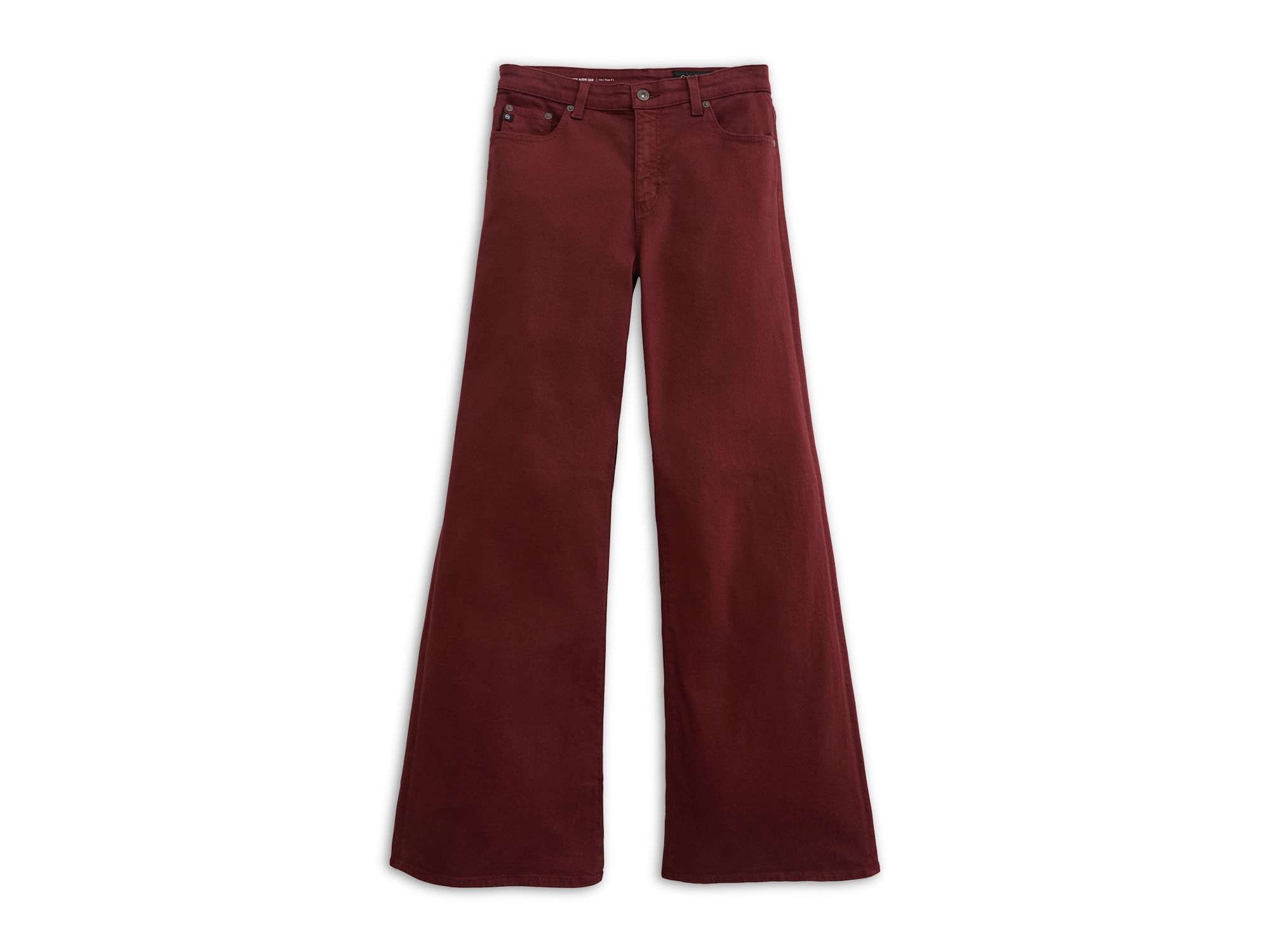 Saige Mid Rise Wide Leg Jeans in Cranberry — Image 6