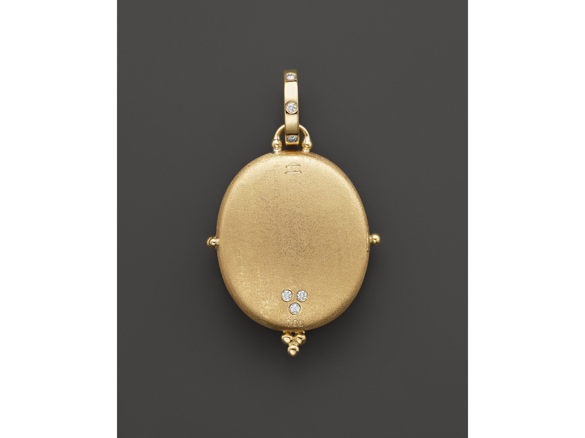 18K Yellow Gold Tree of Life Locket with Diamonds — Image 3