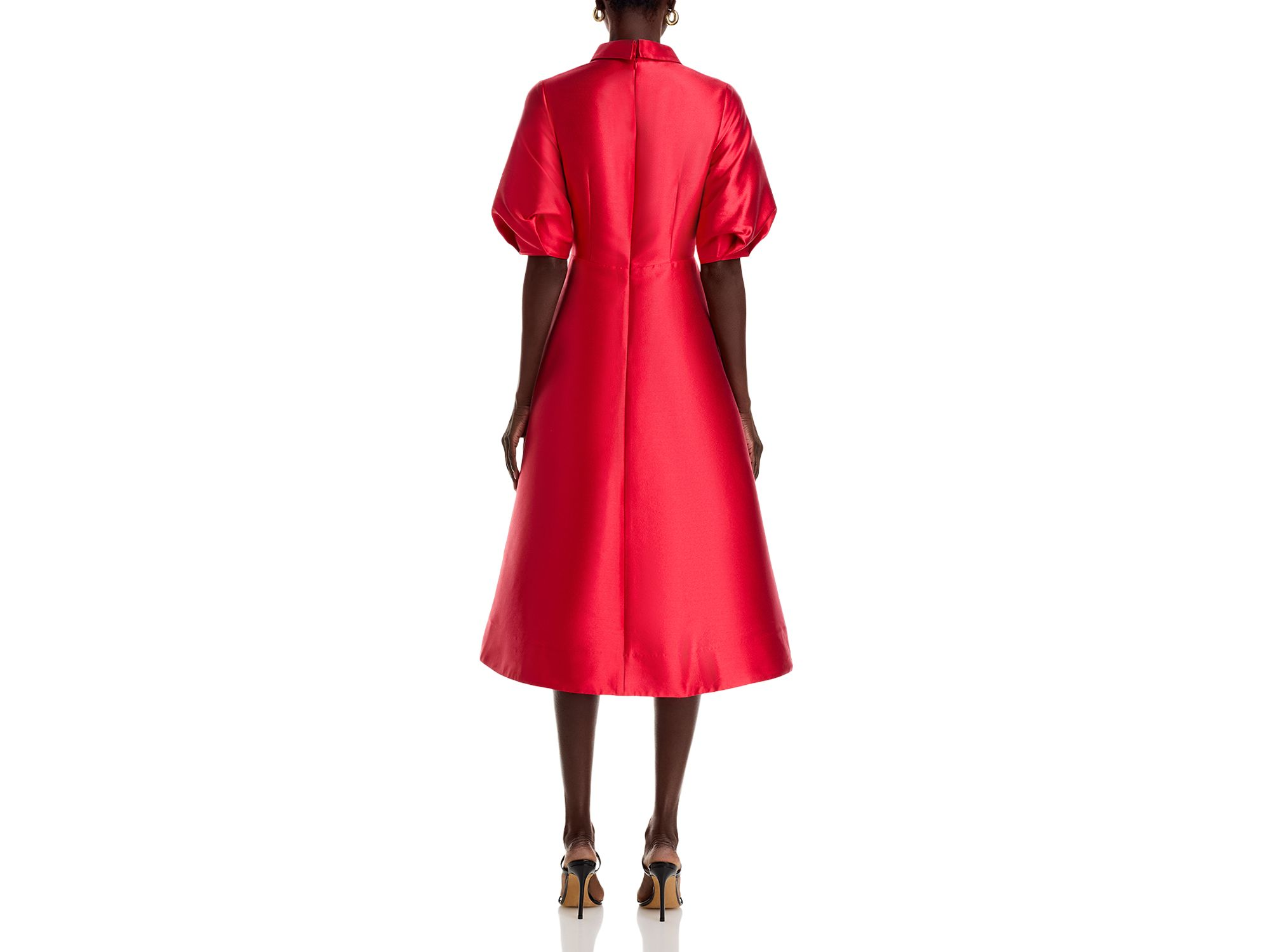 Gazar Border Print Puff-Sleeve Dress — Image 4