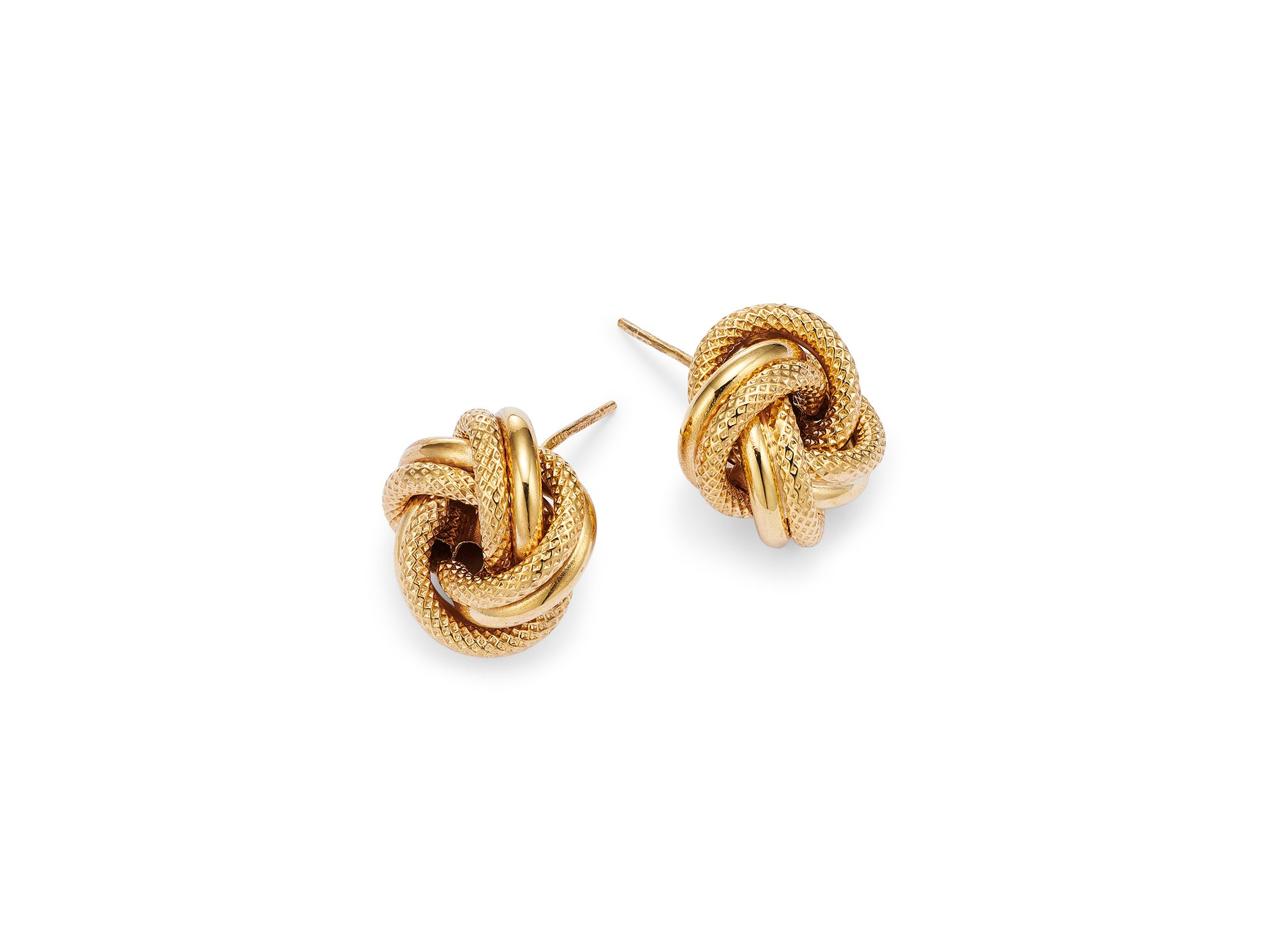 Love Knot Stud Earrings in 14K Yellow Gold — Image 4