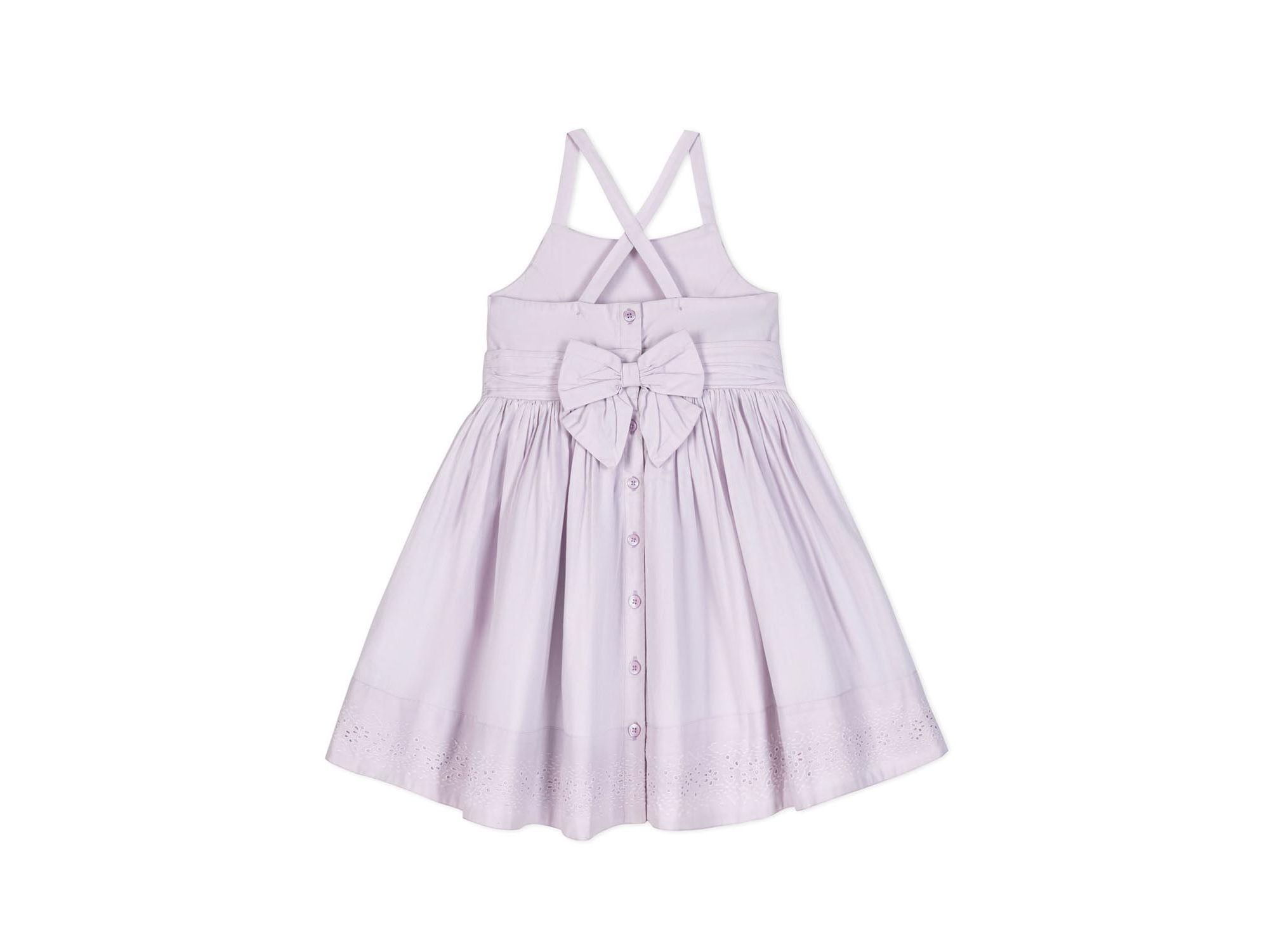 Girls' Heirloom Organic Sleeveless Special Occasion Sundress with Bow Back Detail and Embroidery - Baby — Image 3