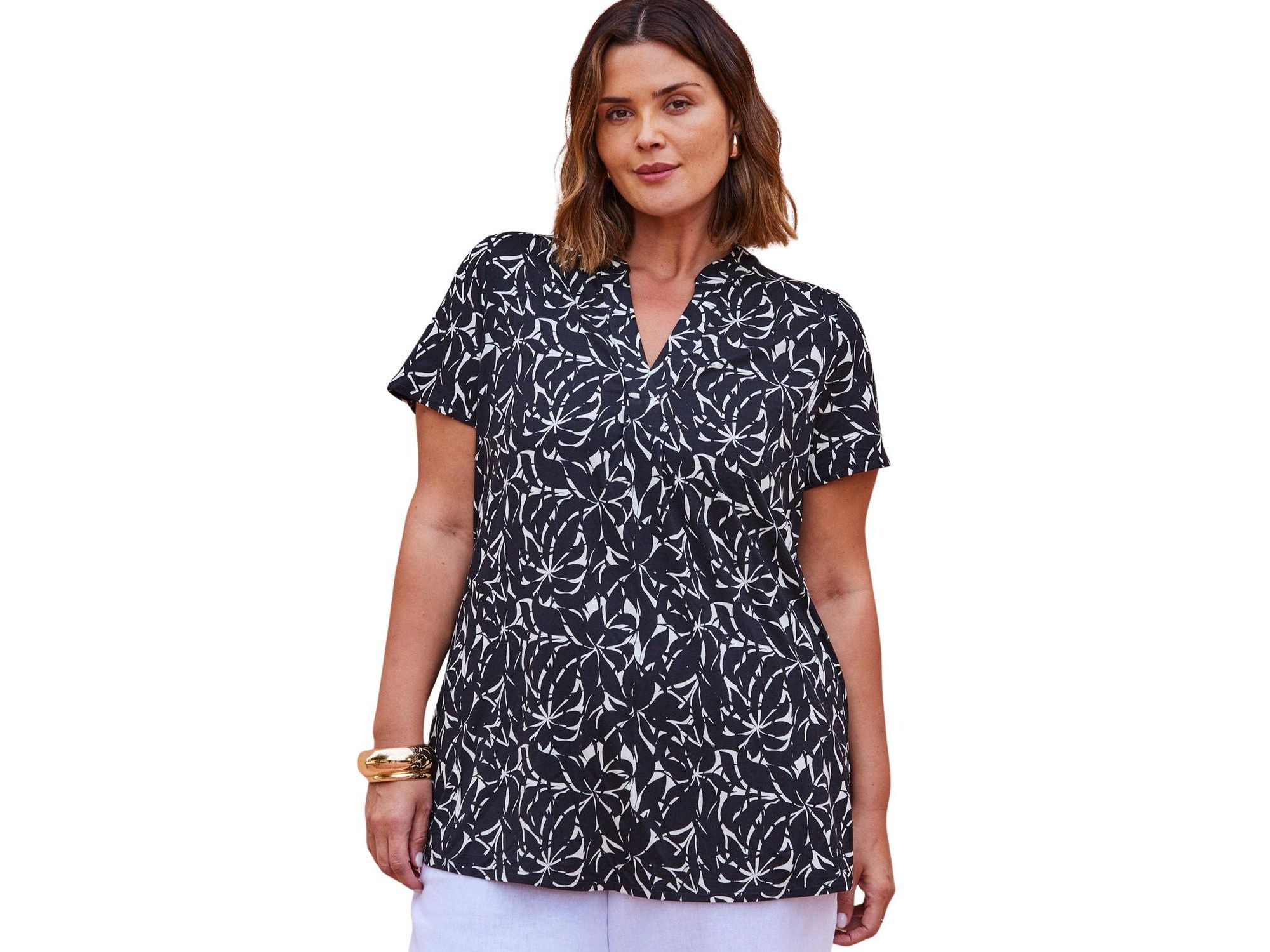Print Nehru Collar Top — Image 3