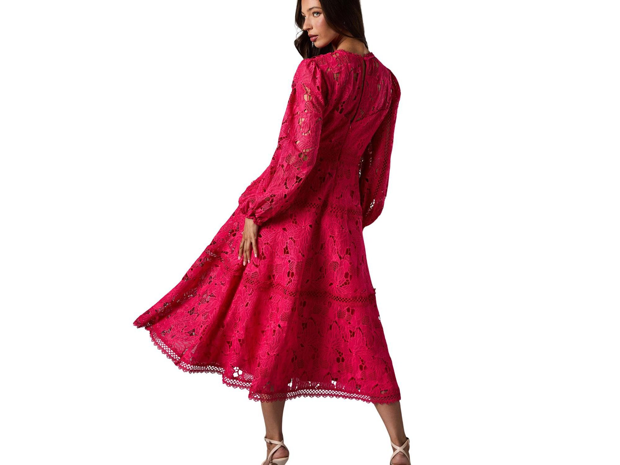 Lace Panelled Long Sleeve Dress — Image 4