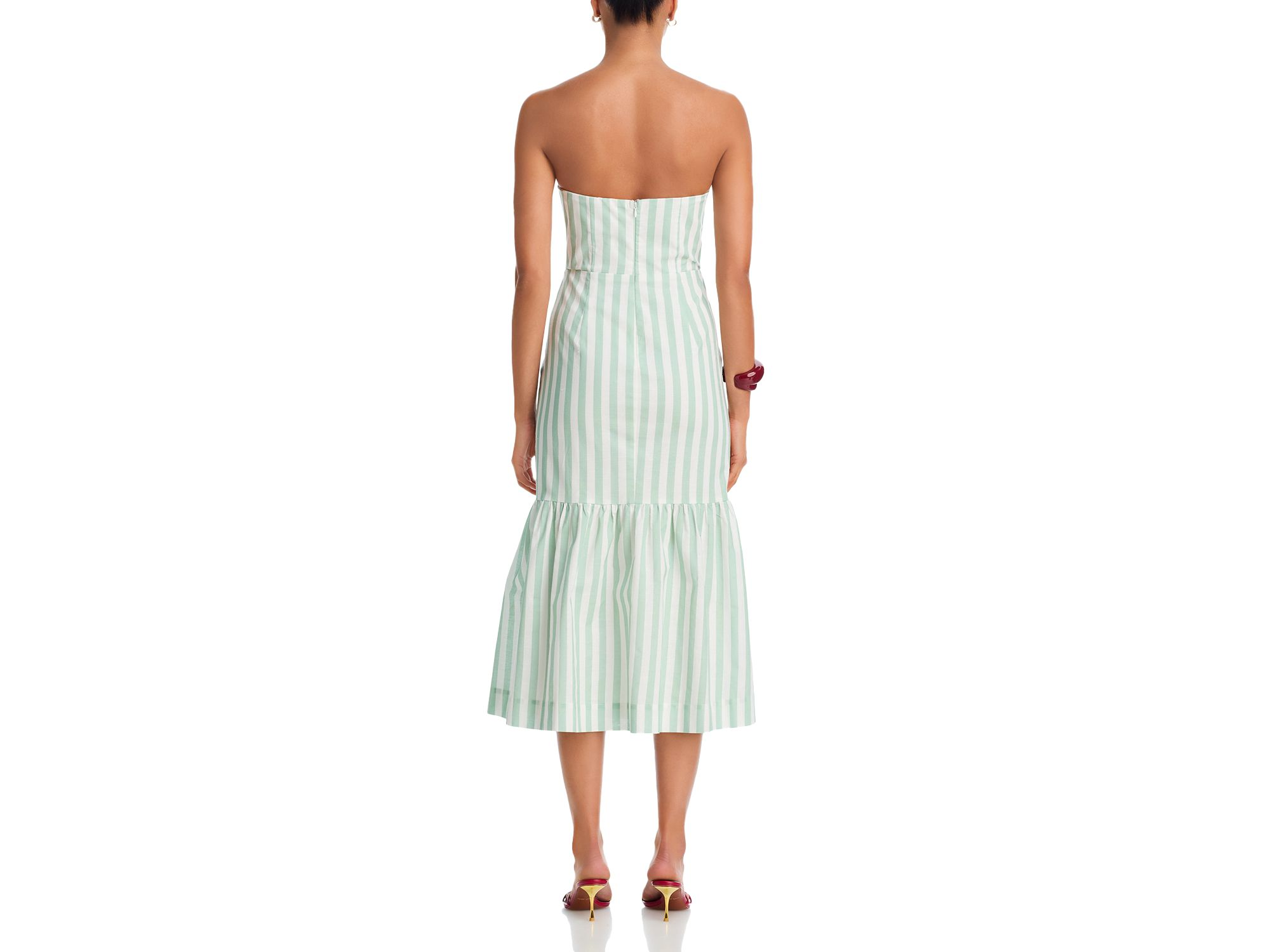 Stripe Bustier Midi Dress - Exclusive — Image 4