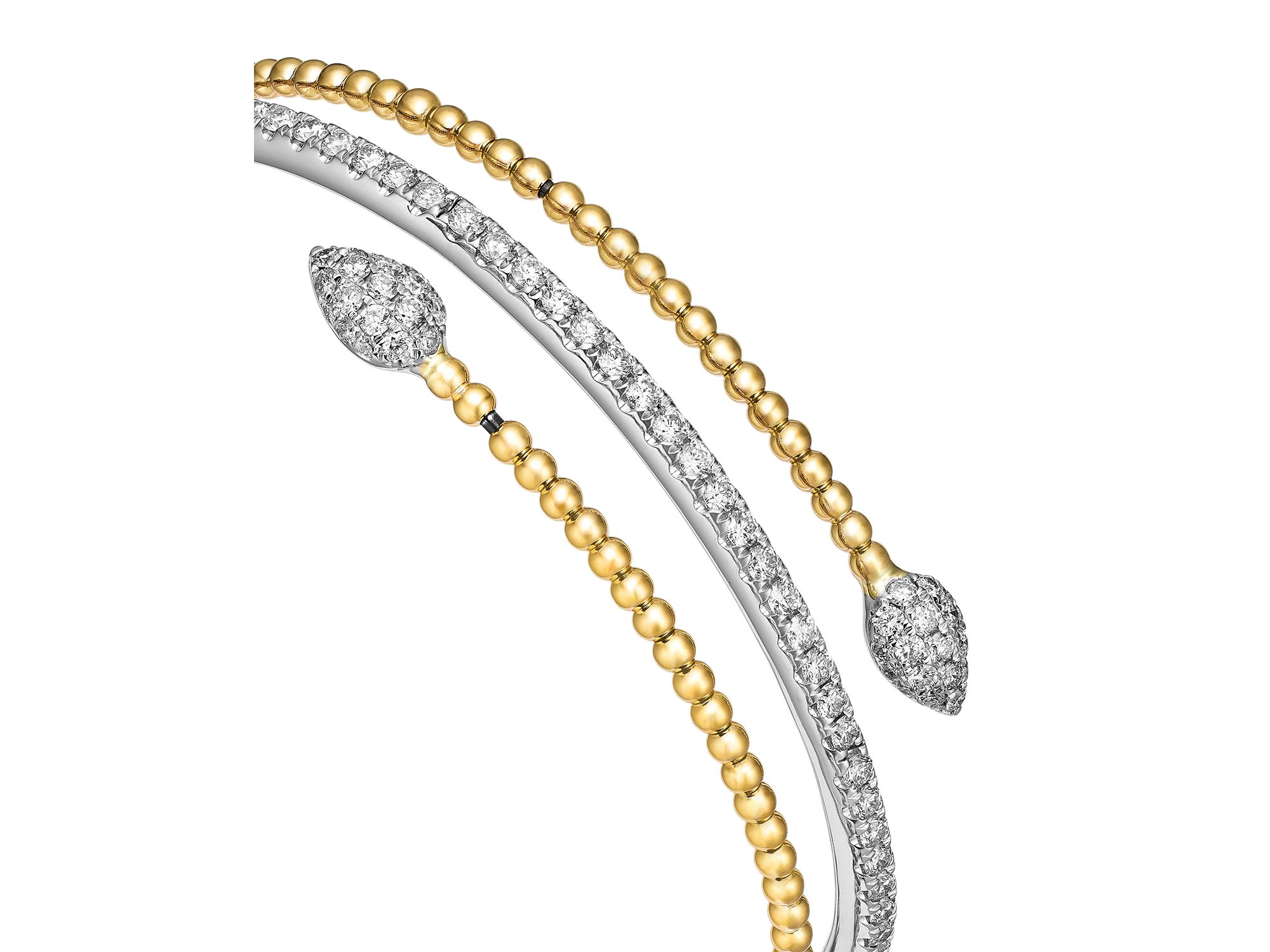 Diamond Bypass Bracelet in 14K Two Tone Gold, 1.8 tcw — Image 3