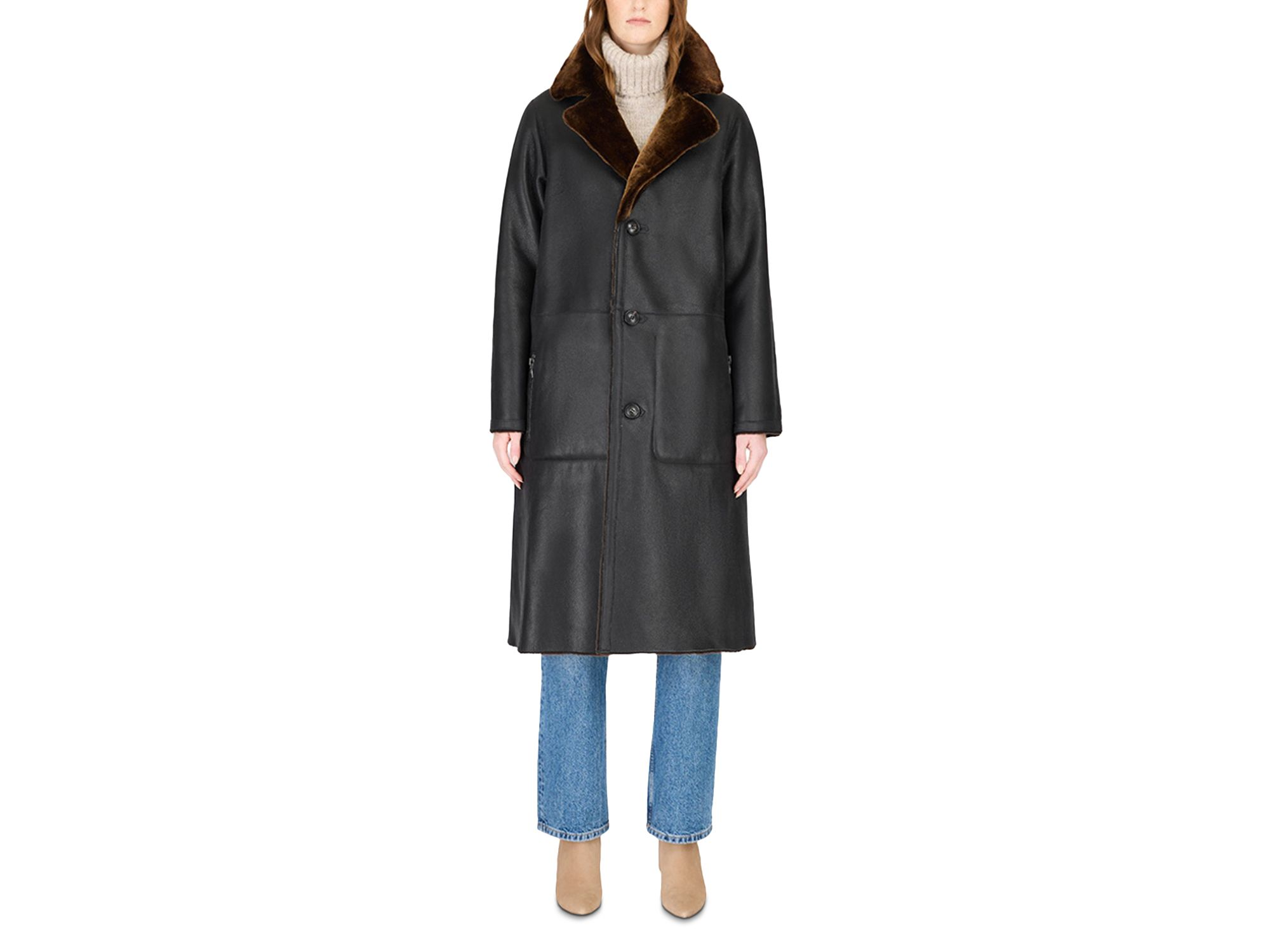 Zira Reversible Shearling Coat — Image 4