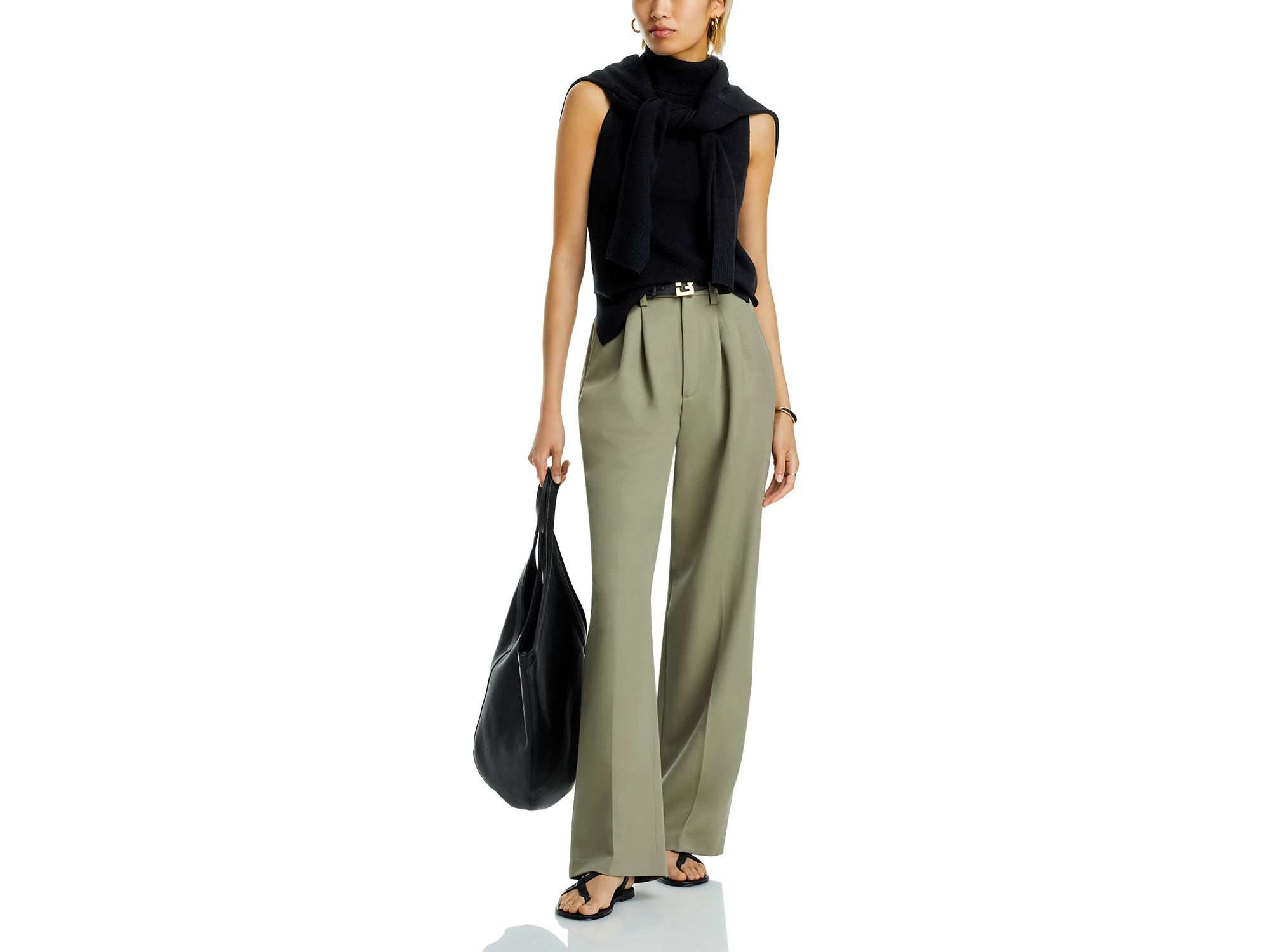 100% Cashmere Split Hem Turtleneck Tank - Exclusive — Image 8