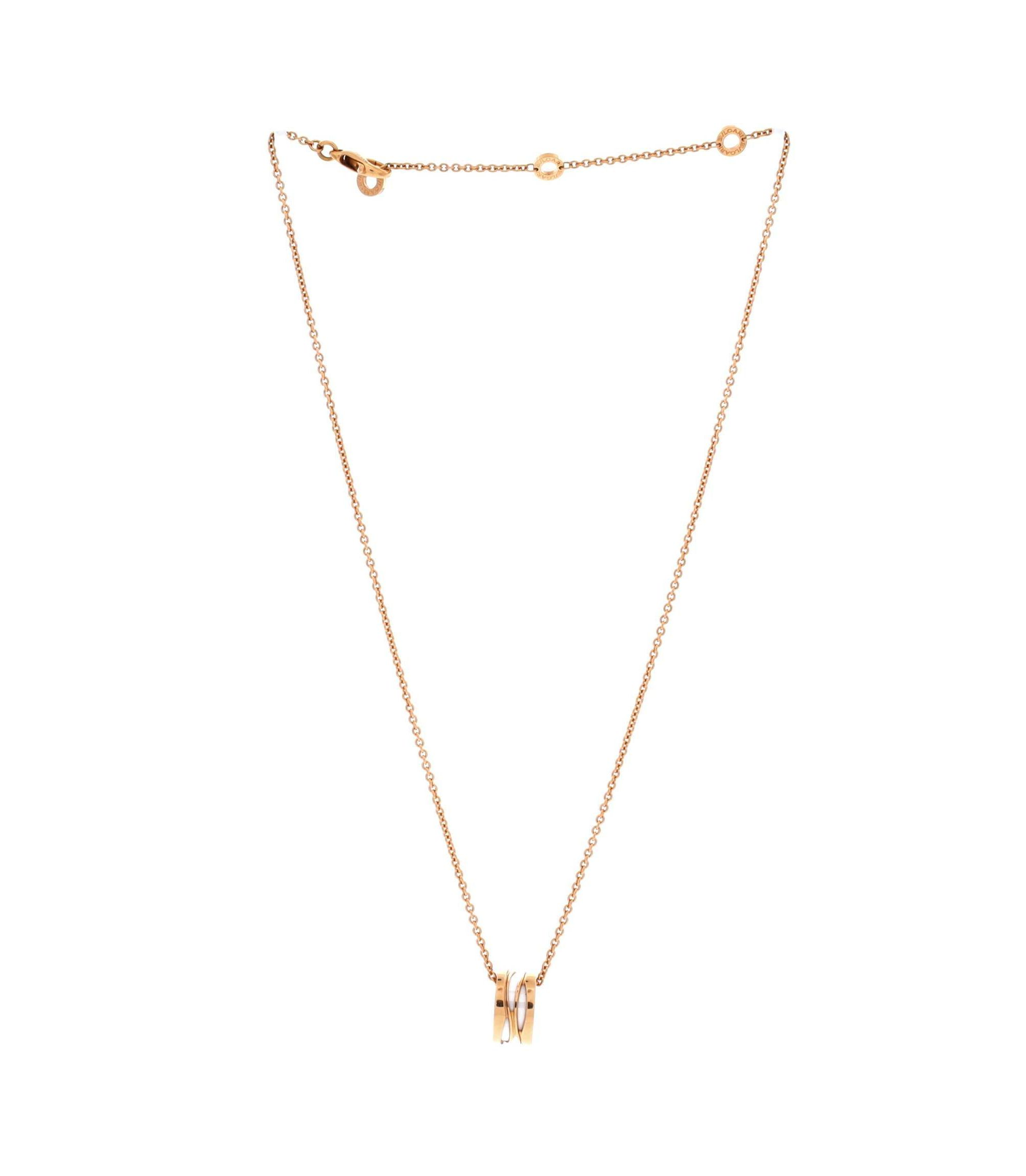 B.Zero1 Design Legend Zaha Hadid Pendant Necklace 18K Rose Gold with Ceramic, 18" — Image 4