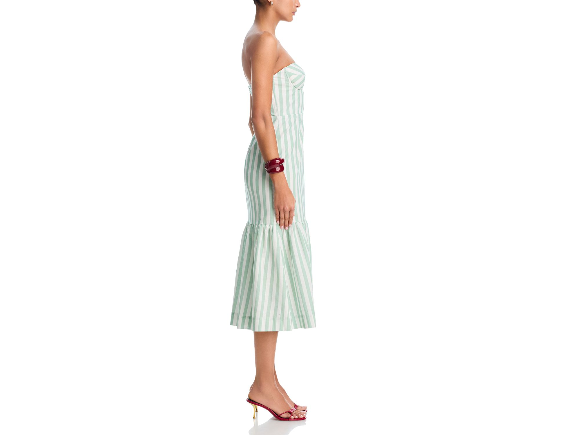 Stripe Bustier Midi Dress - Exclusive — Image 5