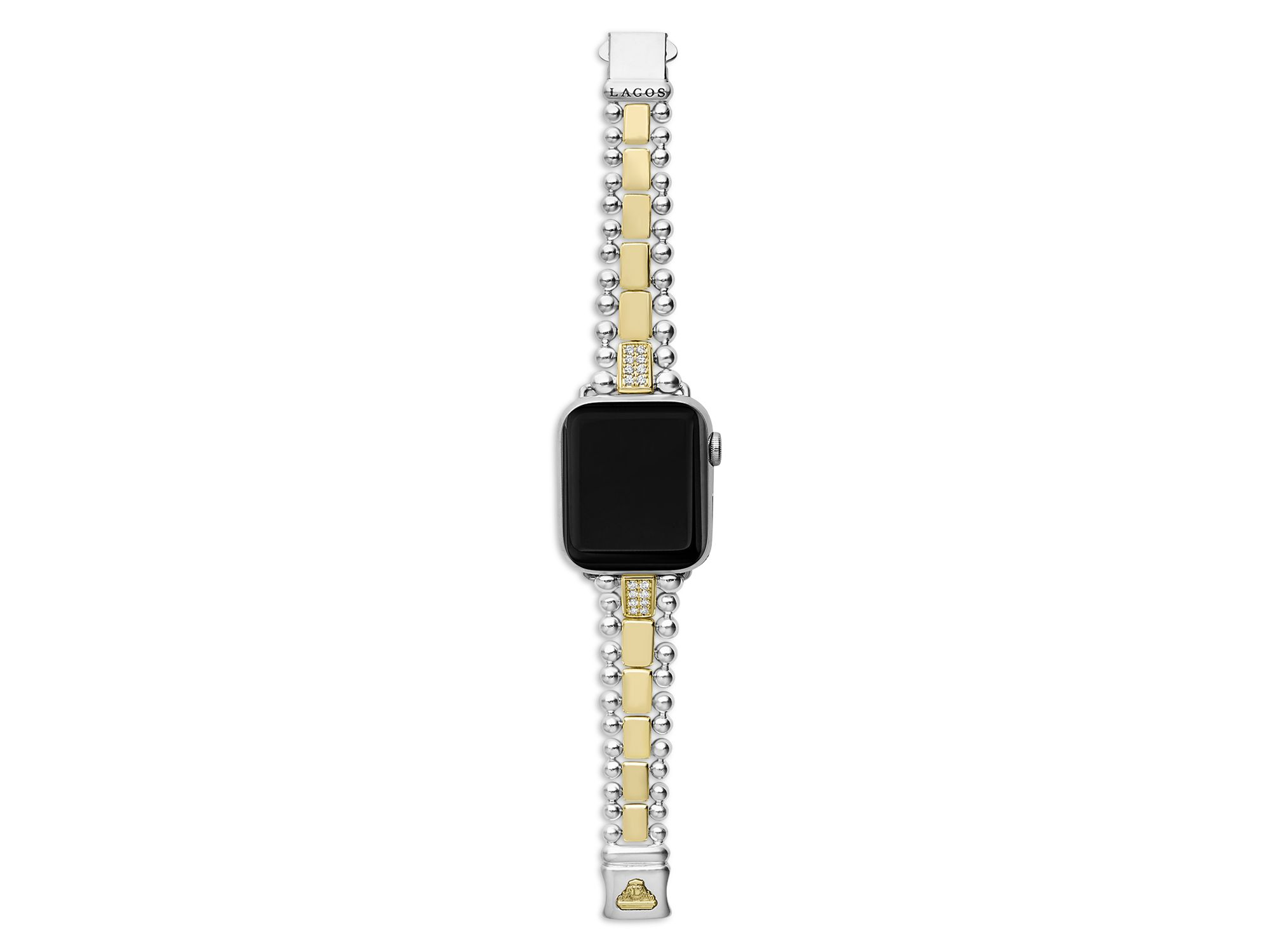 Sterling Silver & 18K Gold Diamond Link Apple™ Smartwatch Bracelet, 38-45mm — Image 5