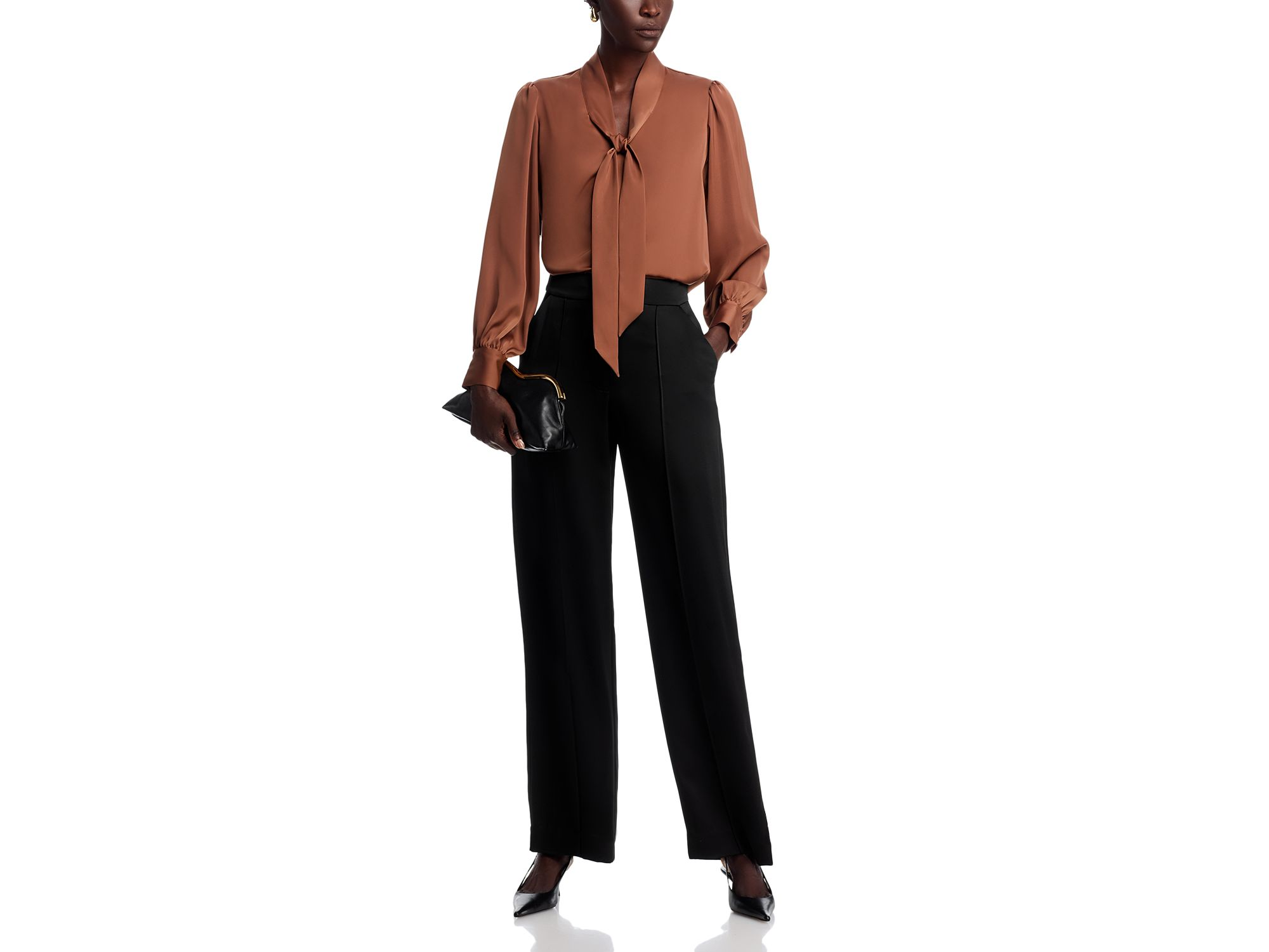 Long Sleeve Bow Tie Neck Blouse — Image 4
