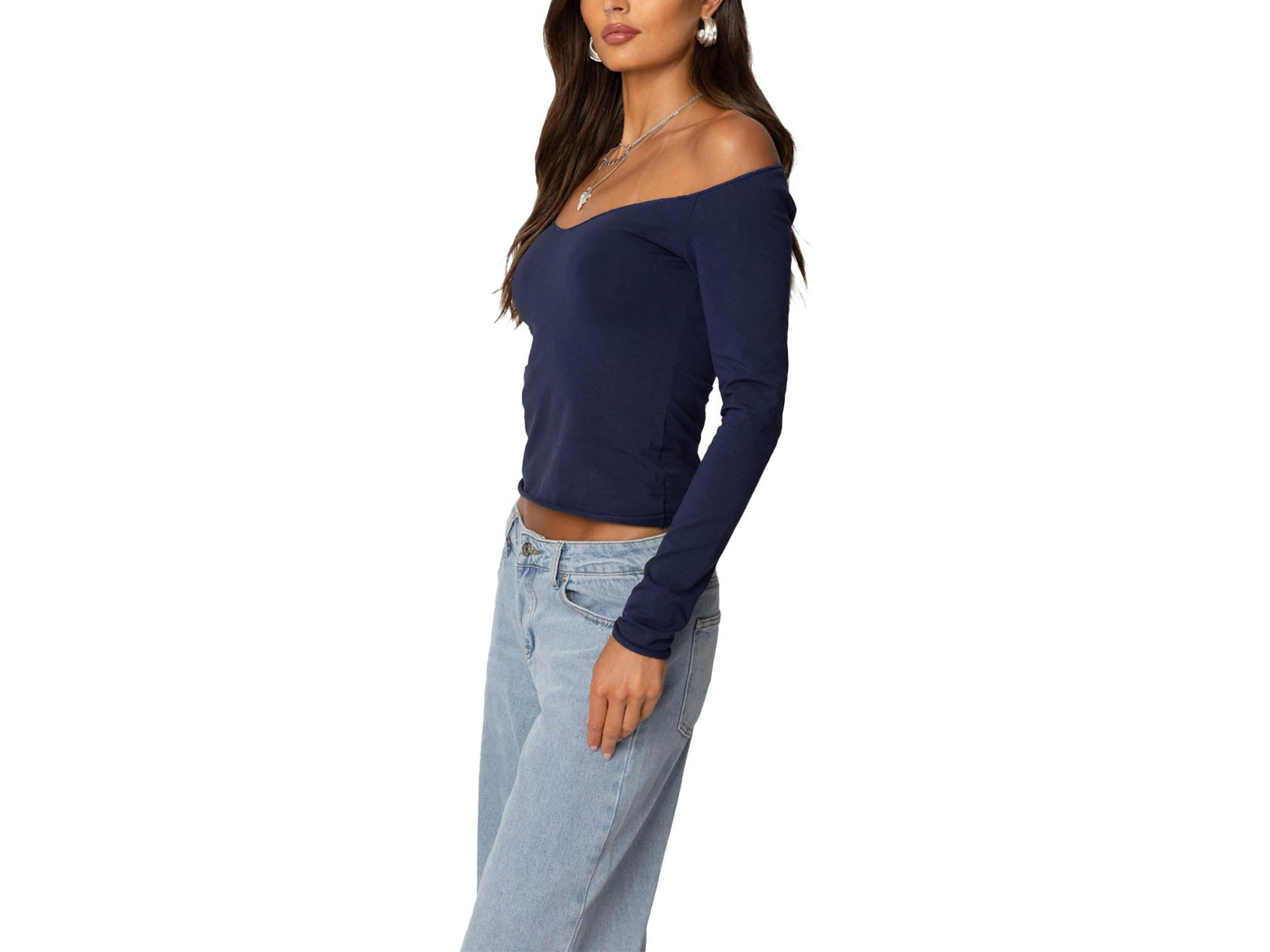Nattie Off Shoulder V Neck Top — Image 3