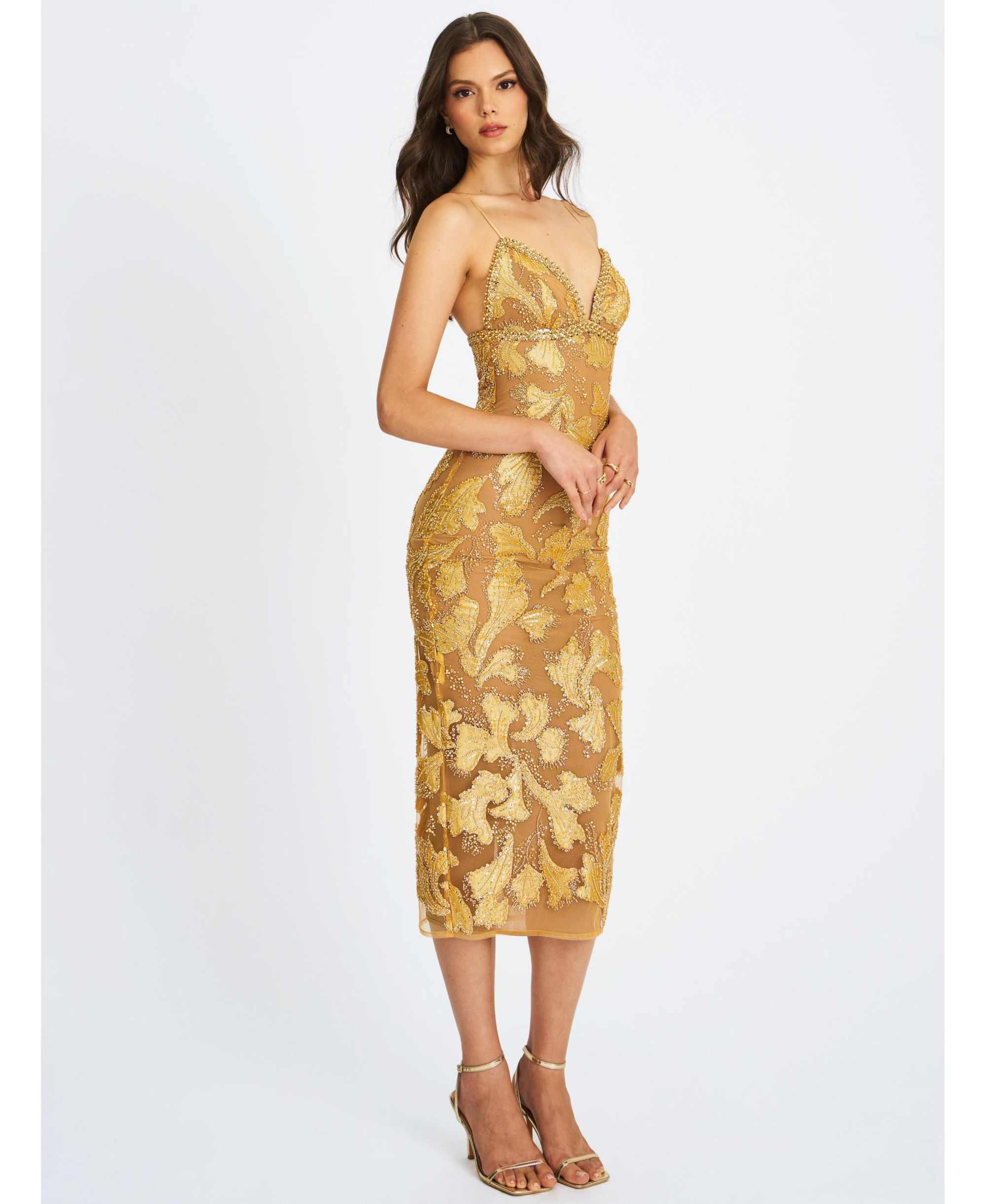 Edie Beaded Sequin Midi Pencil Dress — Image 7