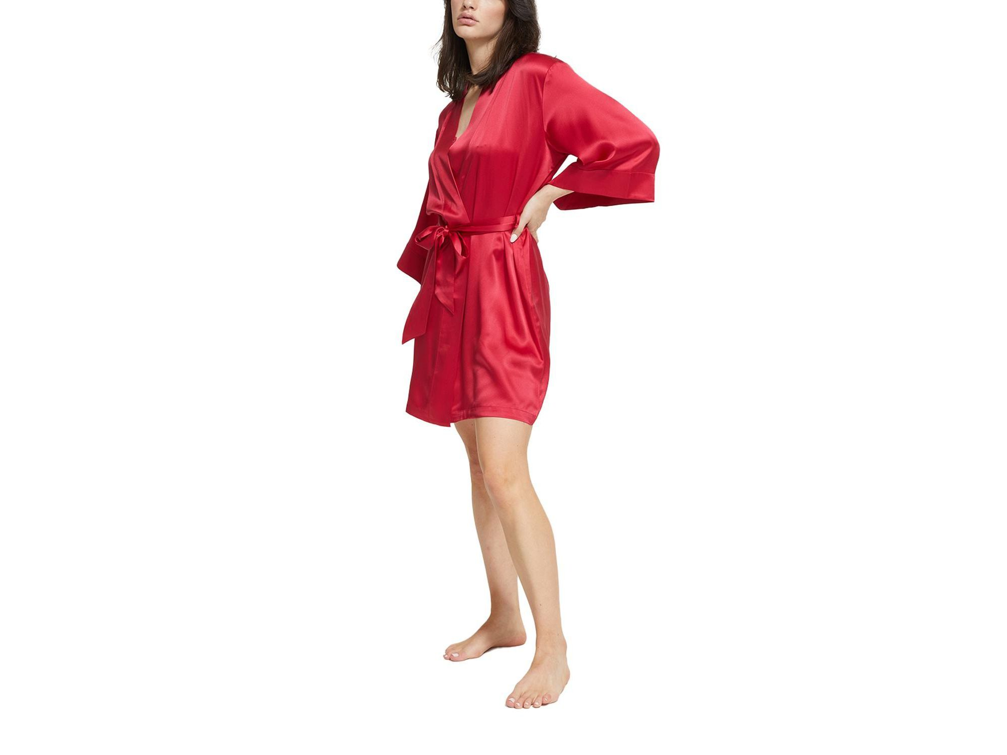 Silk Wrap Gown Robe — Image 3