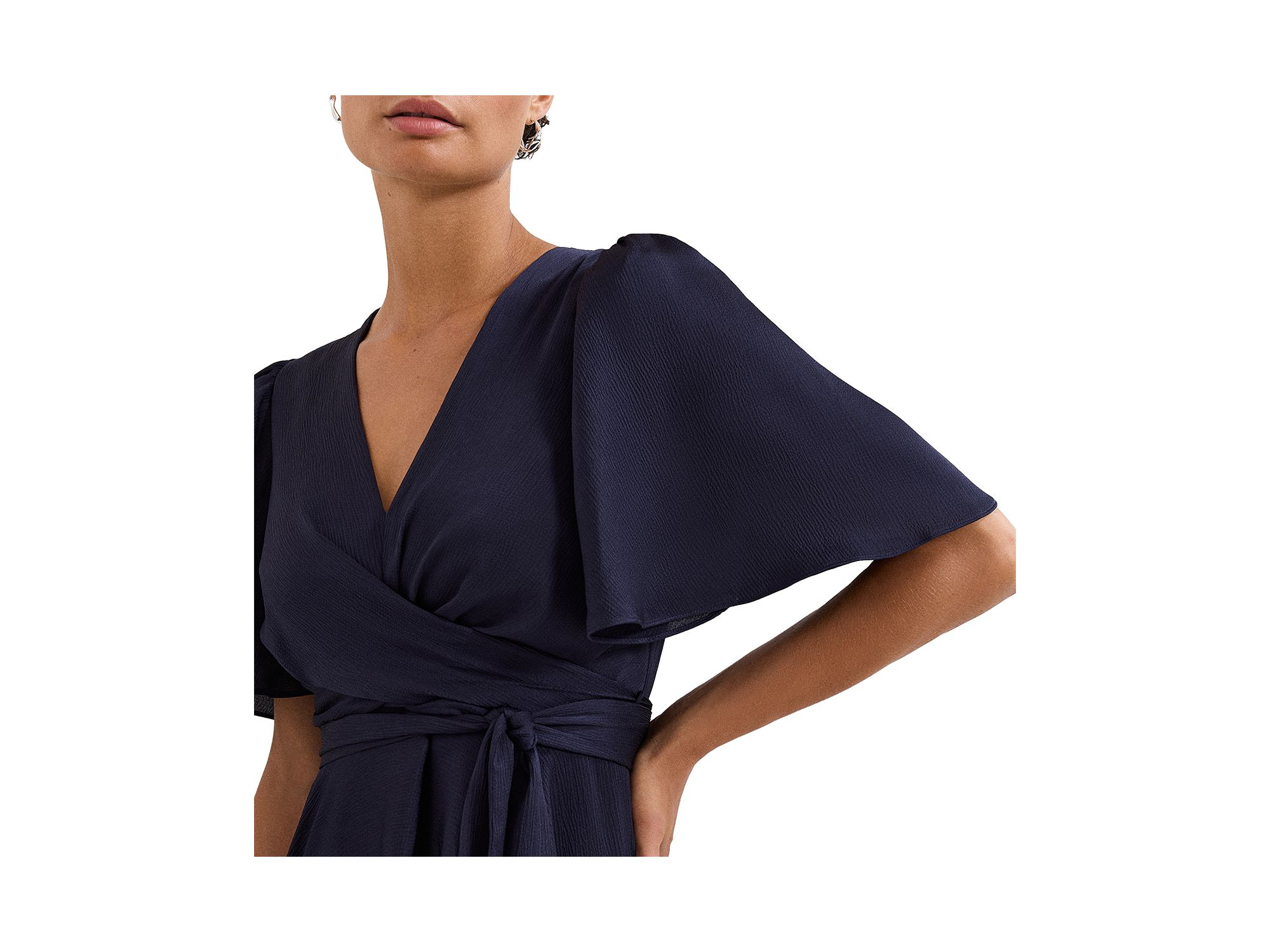 Abbie Textured Faux Wrap Dress — Image 4