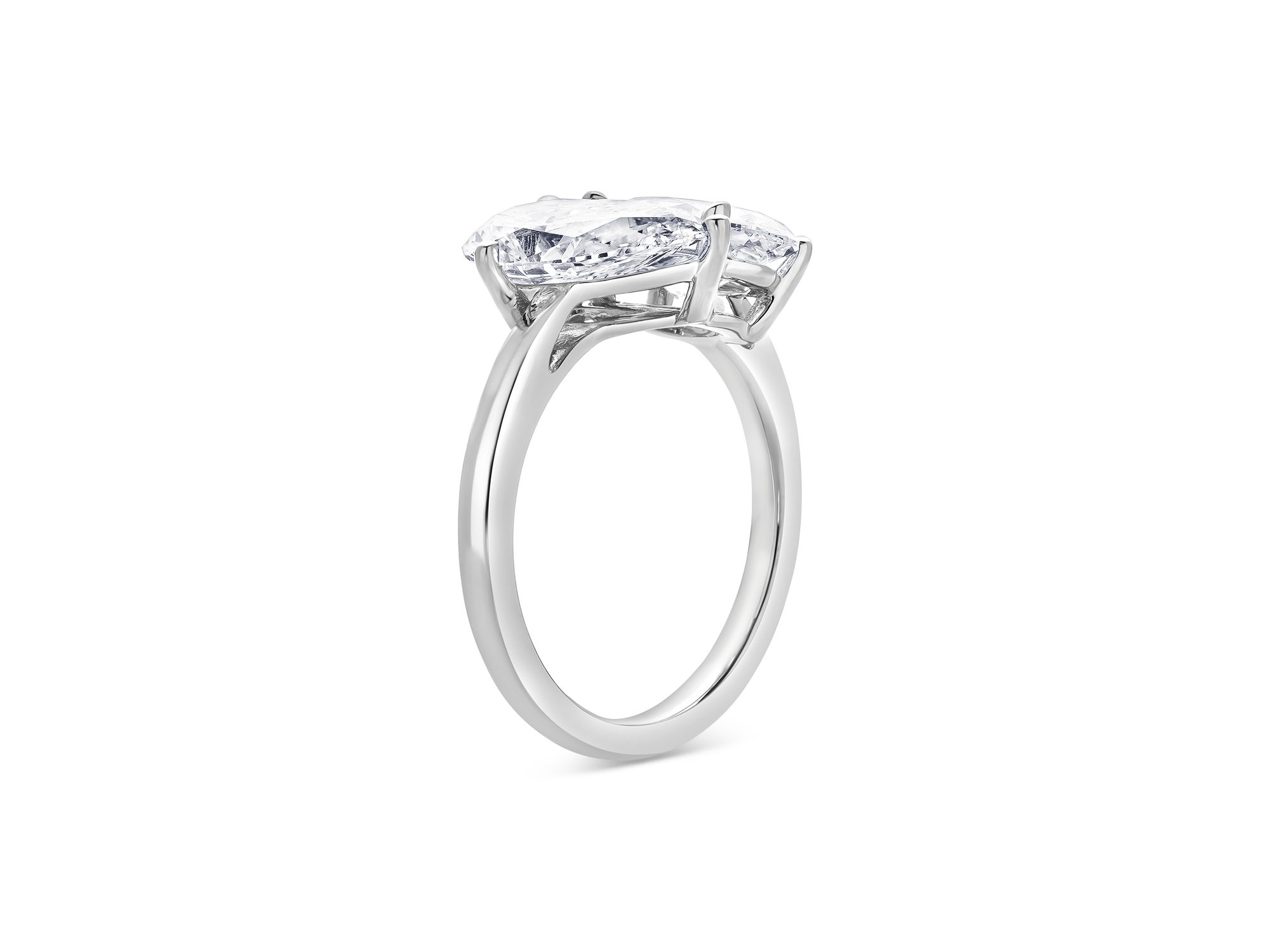 Certified Diamond Lab Grown Pear & Oval Toi Et Moi Engagement Ring in 18K White Gold, 4.0 tcw — Image 3
