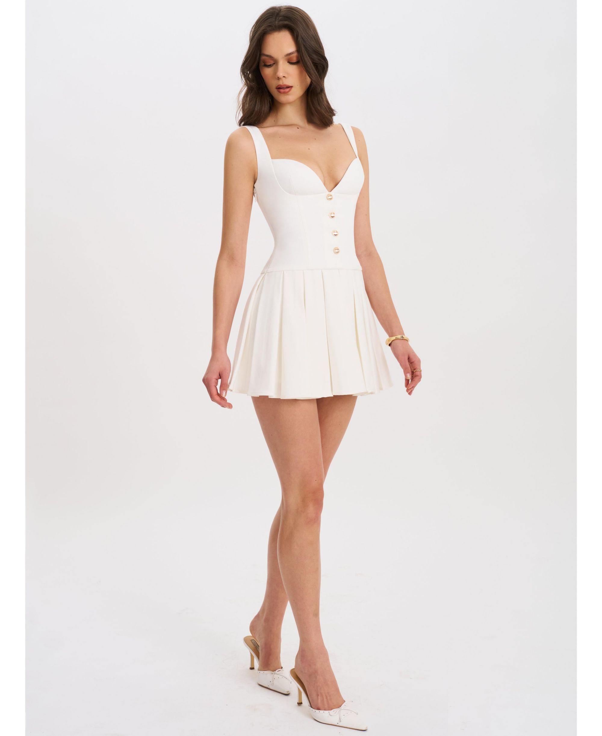 Tala Sleeveless Pleated Preppy Mini Dress — Image 7