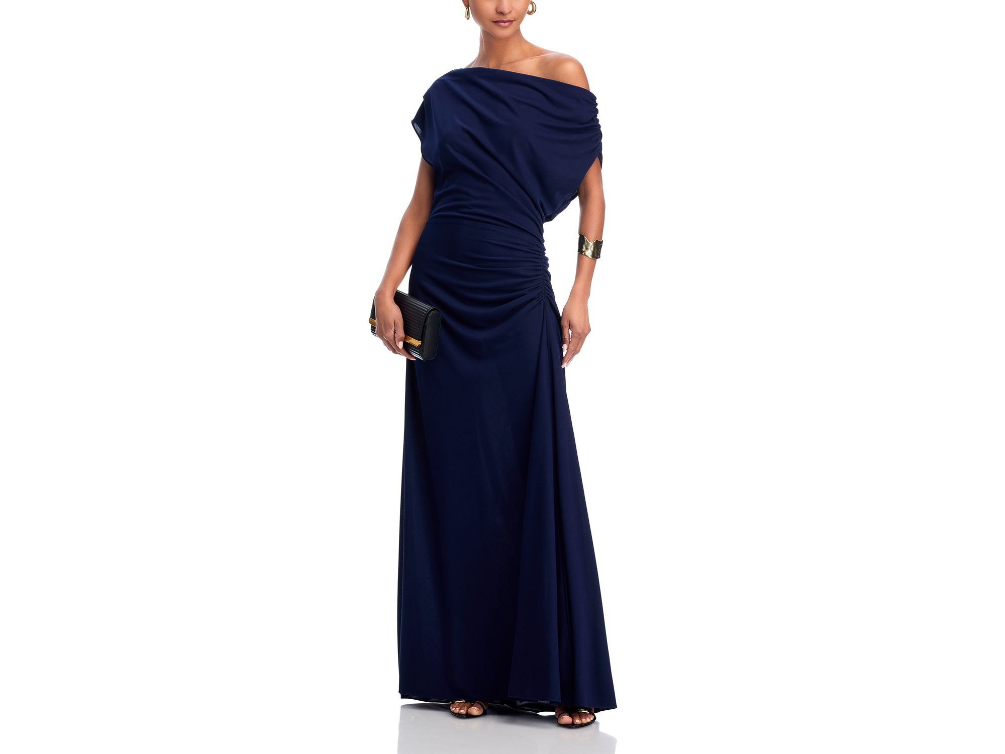 Off-the-Shoulder Ruched Jersey Gown - Exclusive — Image 3
