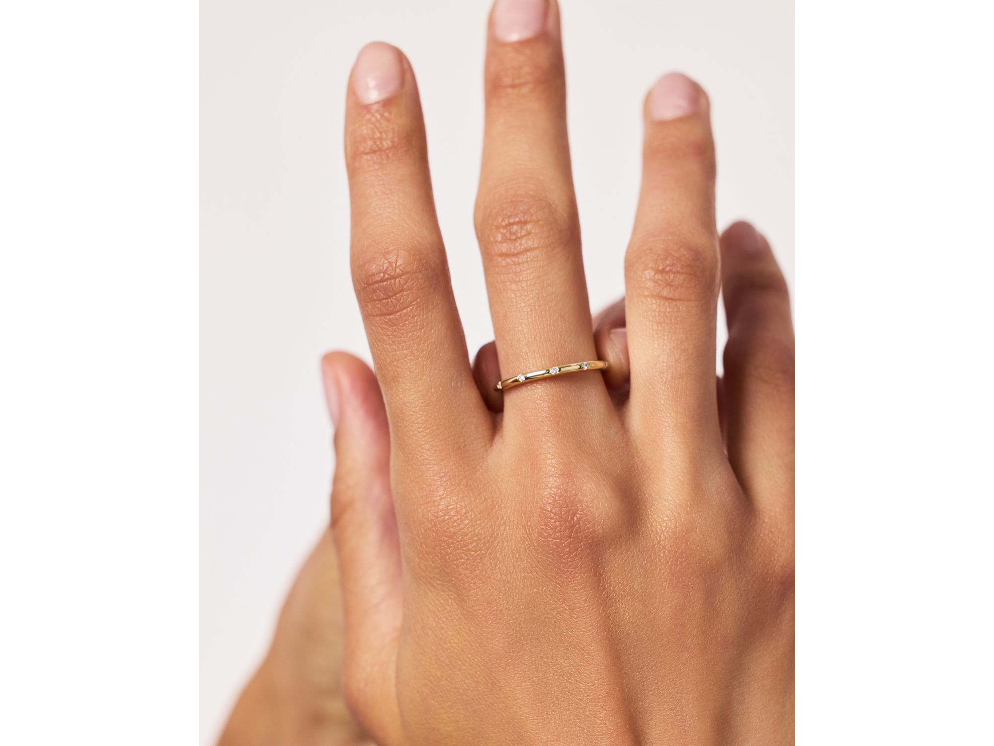 Gold Lab-Grown Diamond Station Band Ring — Image 4
