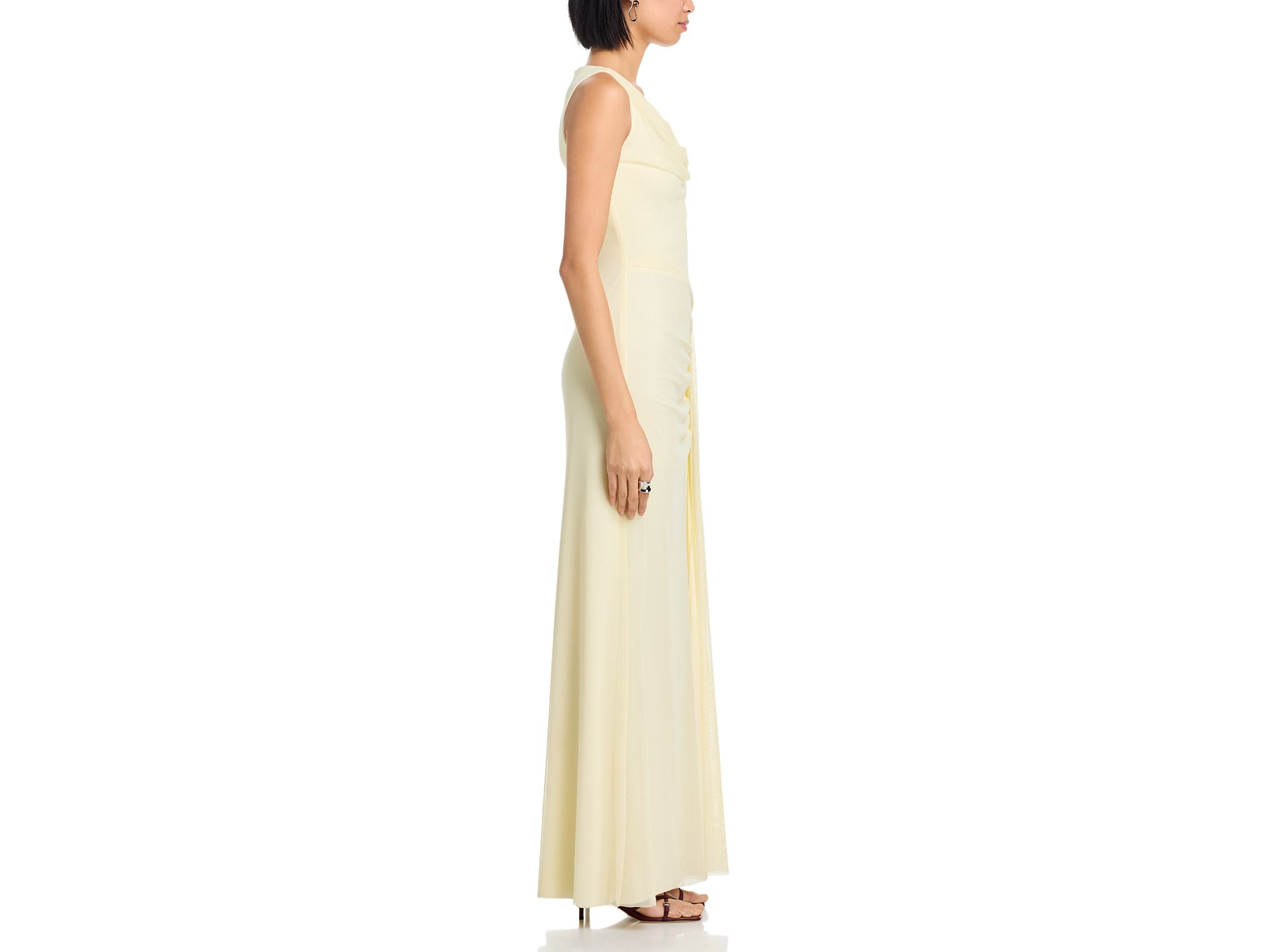 Cowl Neck Mesh Dress - Exclusive — Image 5
