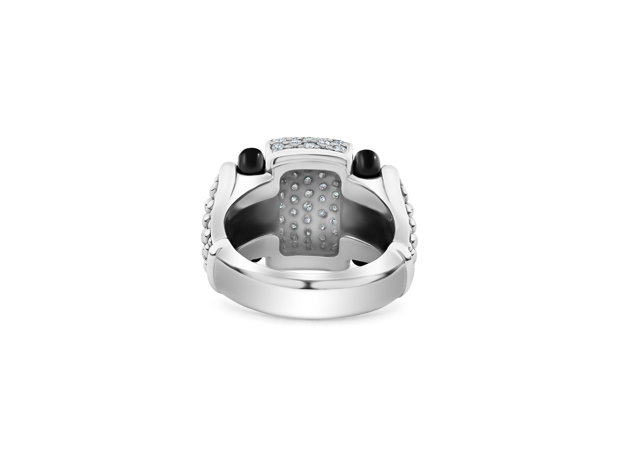 Sterling Black Caviar Diamond & Ceramic Statement Ring — Image 4