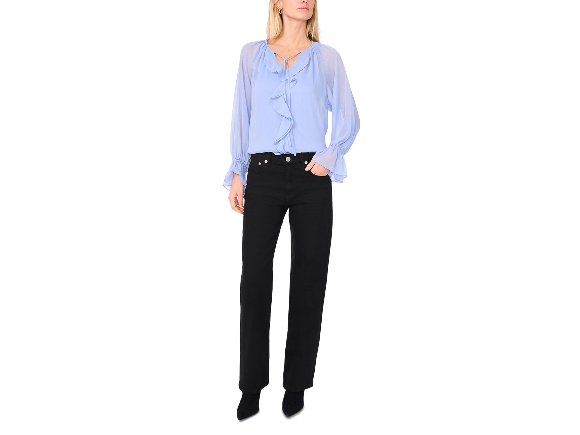 Ruffled Front Long Sleeve Blouse — Image 3