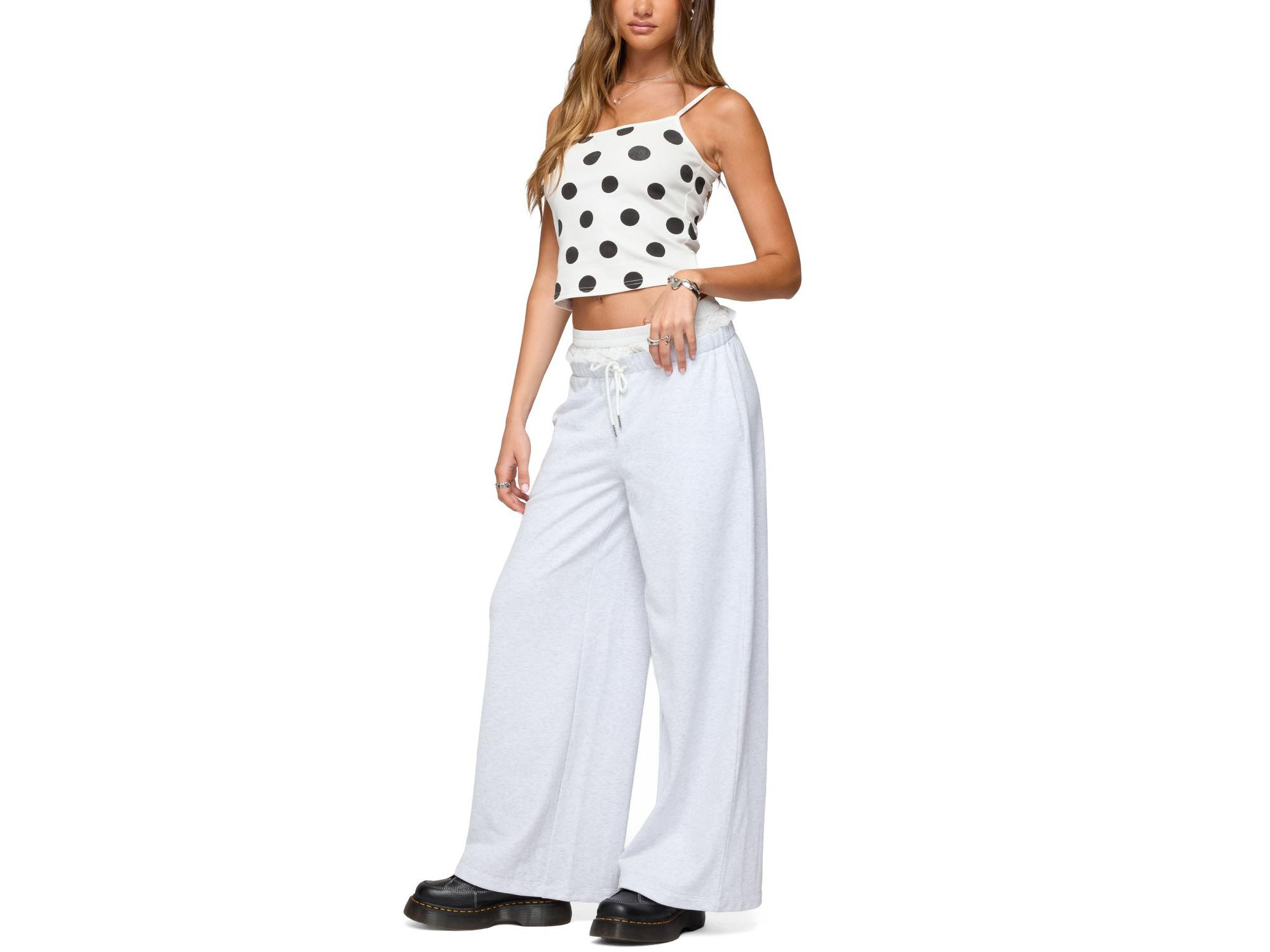 Tamia Peekaboo Ruffle Lace Sweatpants — Image 3